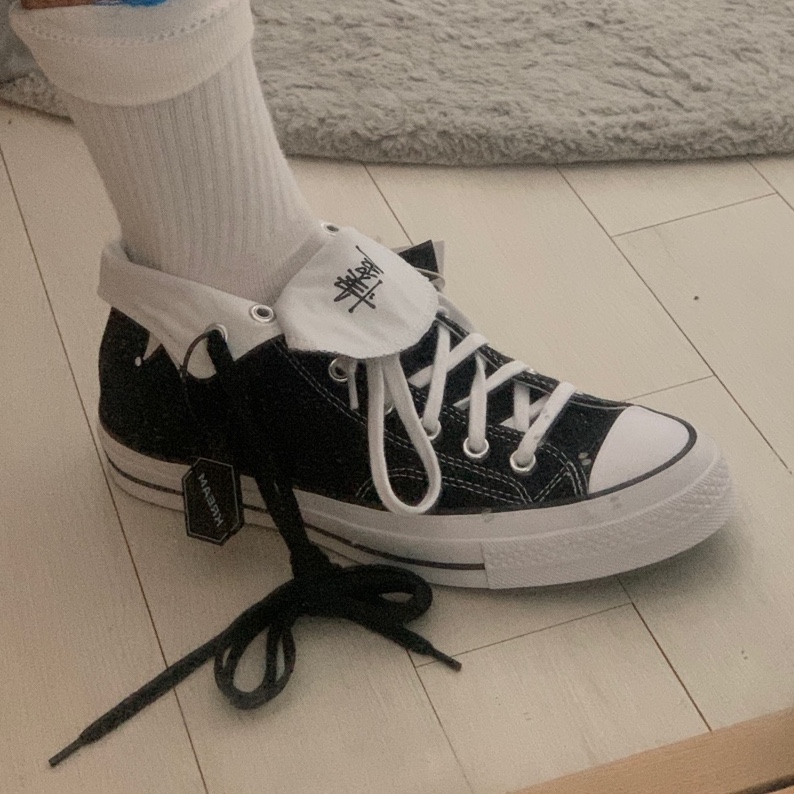 Converse x Stussy Chuck 70 High Black 착용 스타일