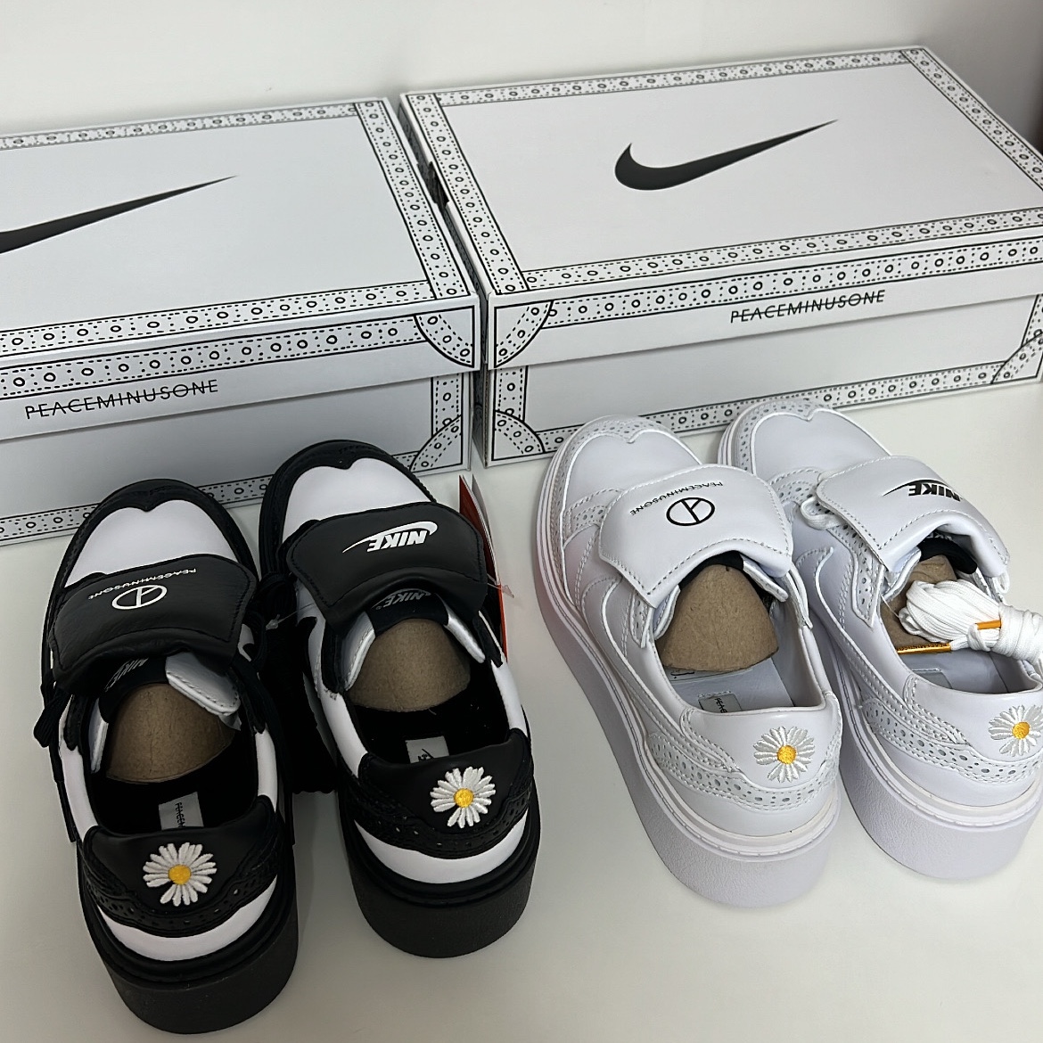 Nike x Peaceminusone Kwondo1 Black and White, Nike x Peaceminusone Kwondo1 White 착용 스타일