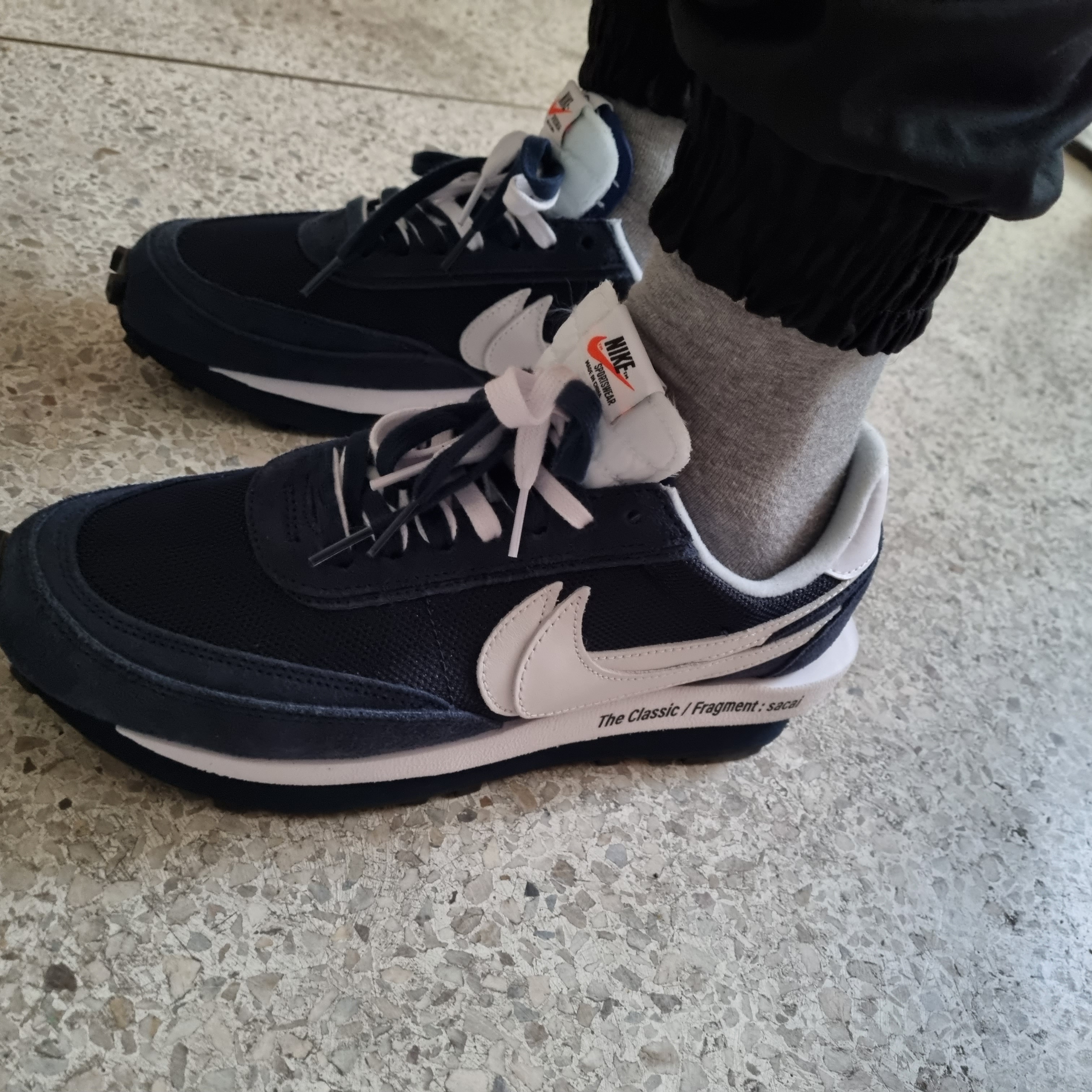 Nike x Sacai x Fragment LDWaffle Blackened Blue 착용 스타일