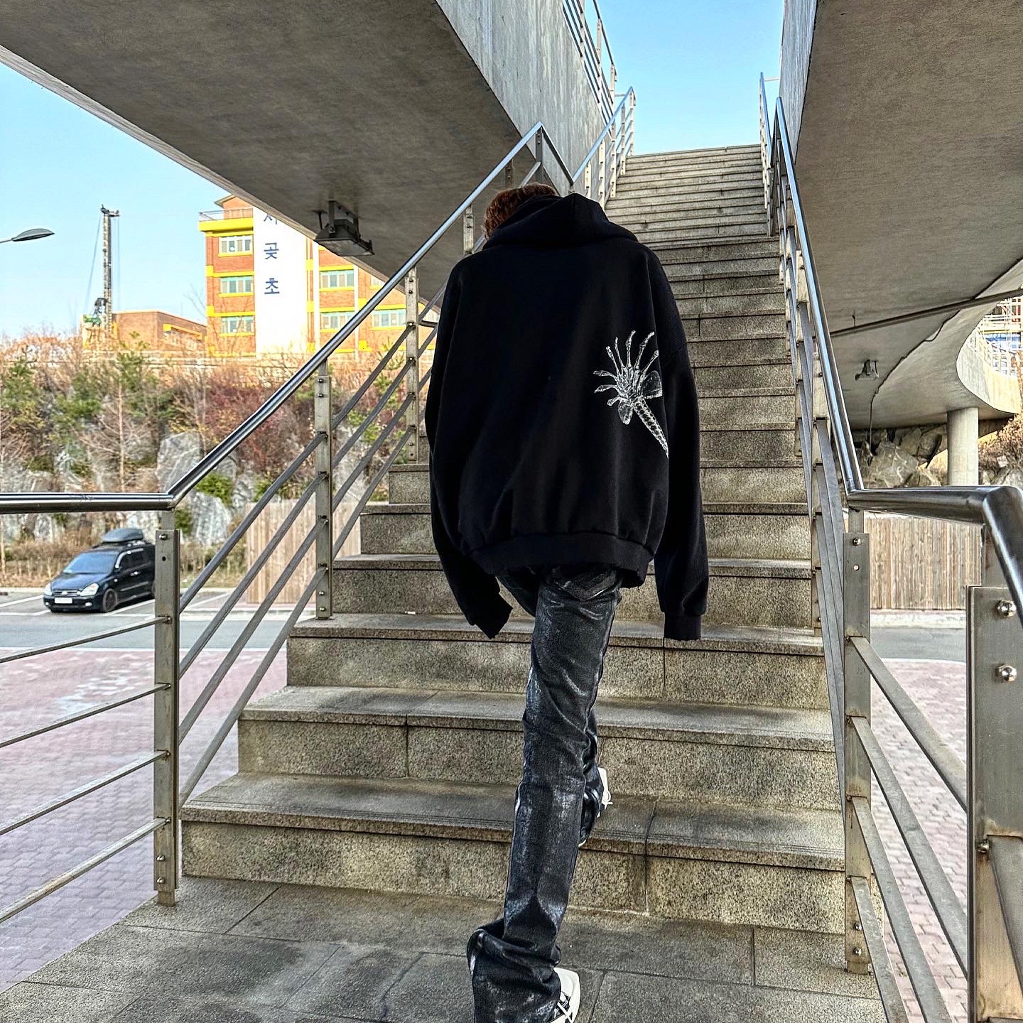 Converse x Drkshdw Turbodrk Chuck 70 Hi Black Lacquered Denim 착용 스타일 - 3