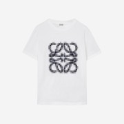 (W) Loewe Anagram Pixellated T-Shirt in Cotton Jersey White
