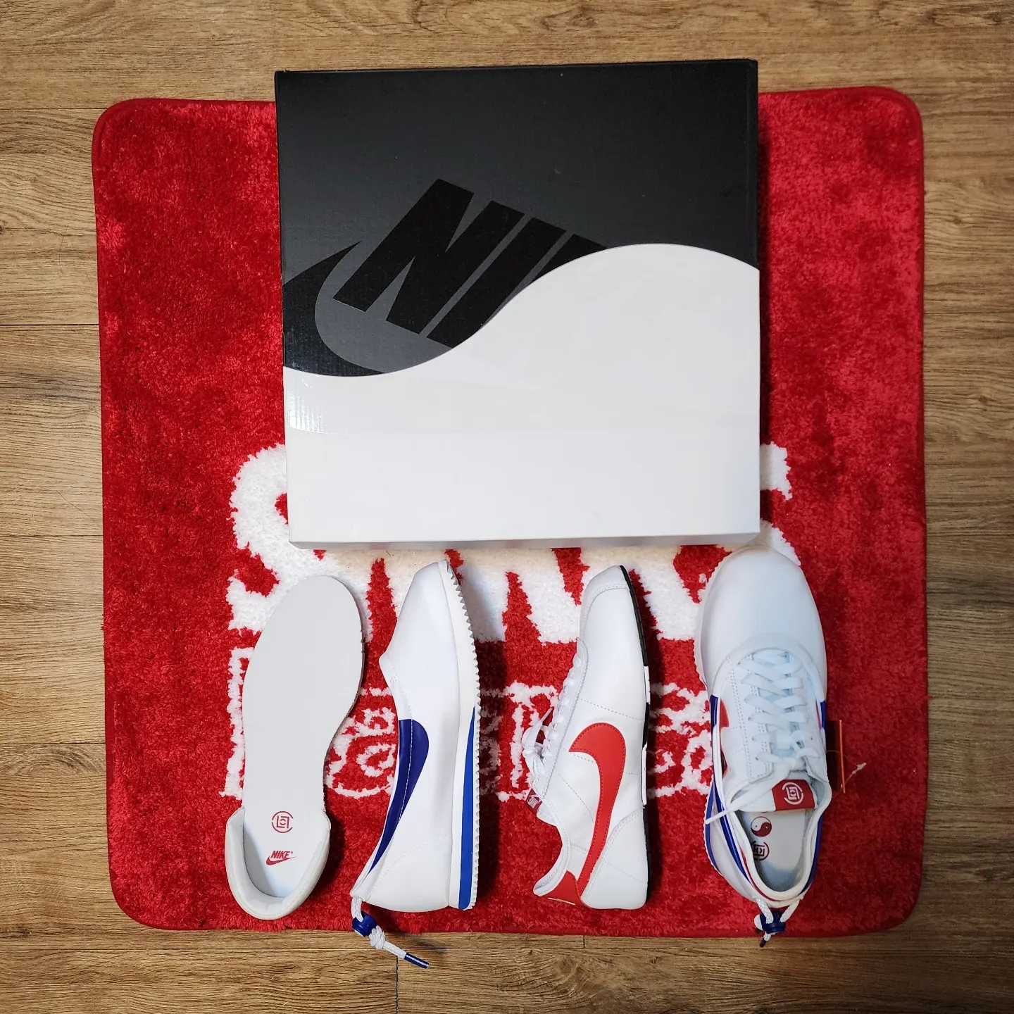Nike x Clot Cortez SP White and Game Royal 착용 스타일 - 2