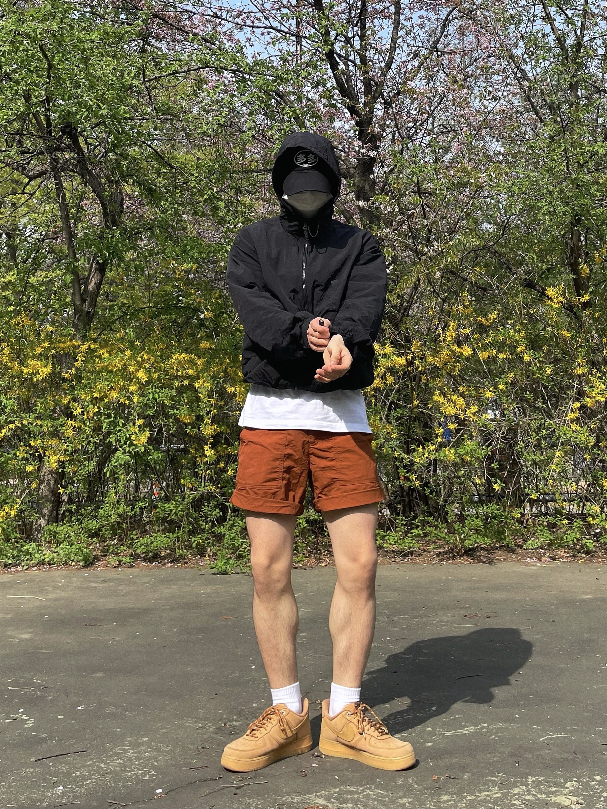 Dada Logo Cap Black White, Nike Air Force 1 '07 WB Flax 착용 스타일 - 1