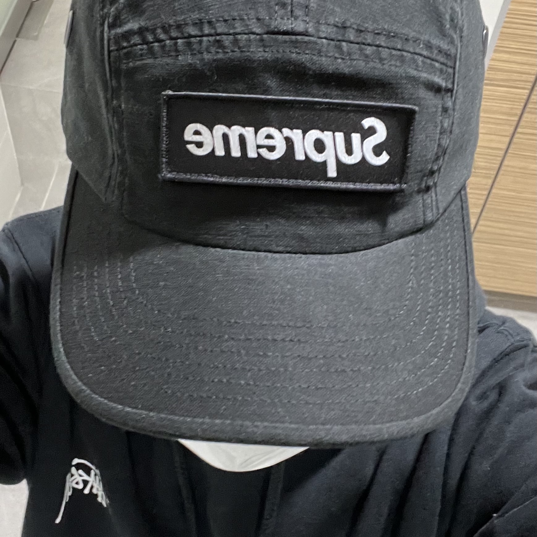 Supreme Military Camp Cap Black - 23SS 착용 스타일