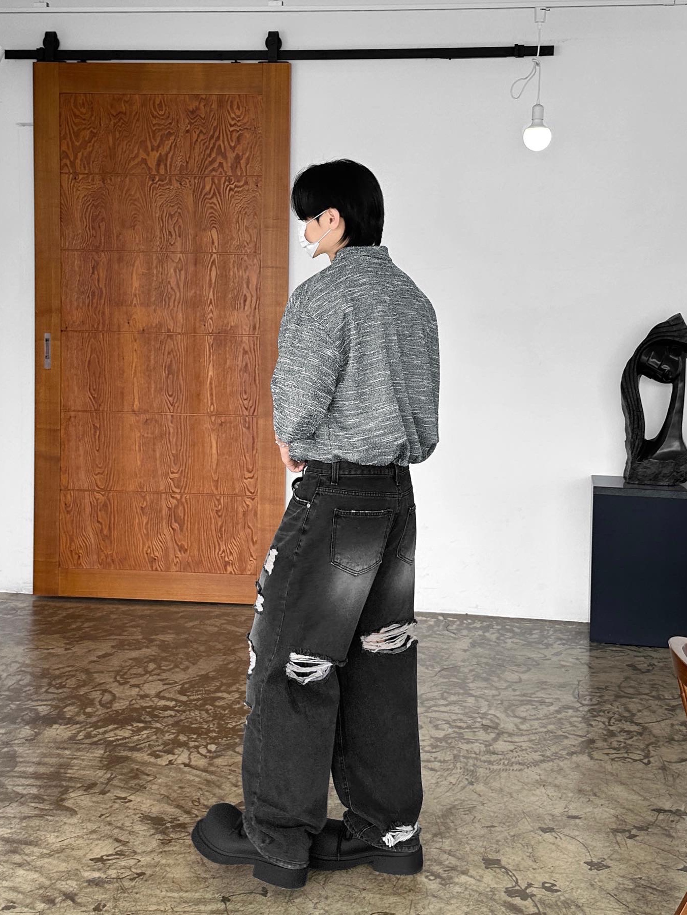 Balenciaga Steroid Derby Black 착용 스타일 - 2