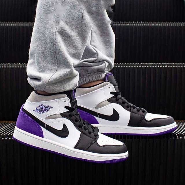 Jordan 1 Mid SE Court Purple 착용 스타일 - 1