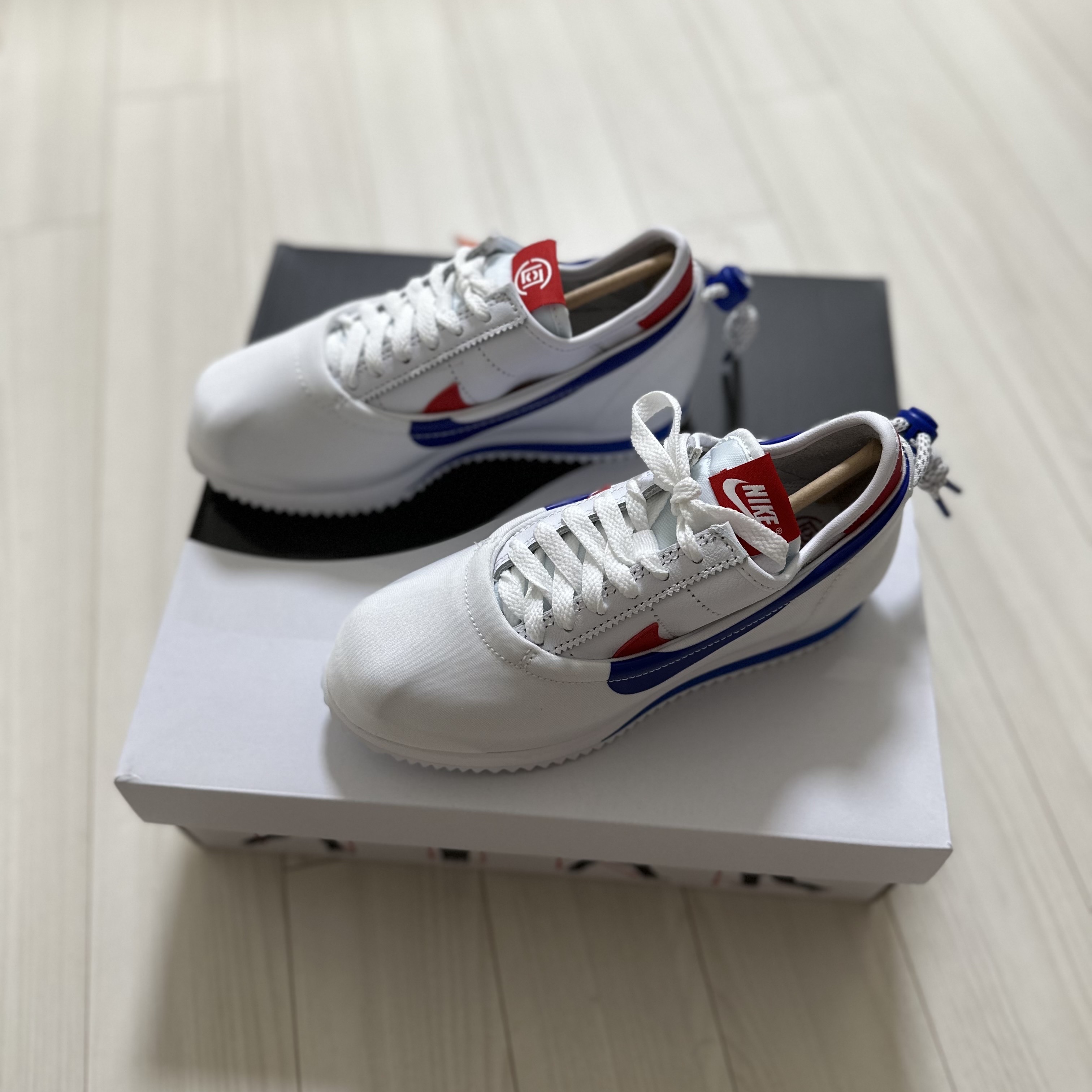 Nike x Clot Cortez SP White and Game Royal 착용 스타일