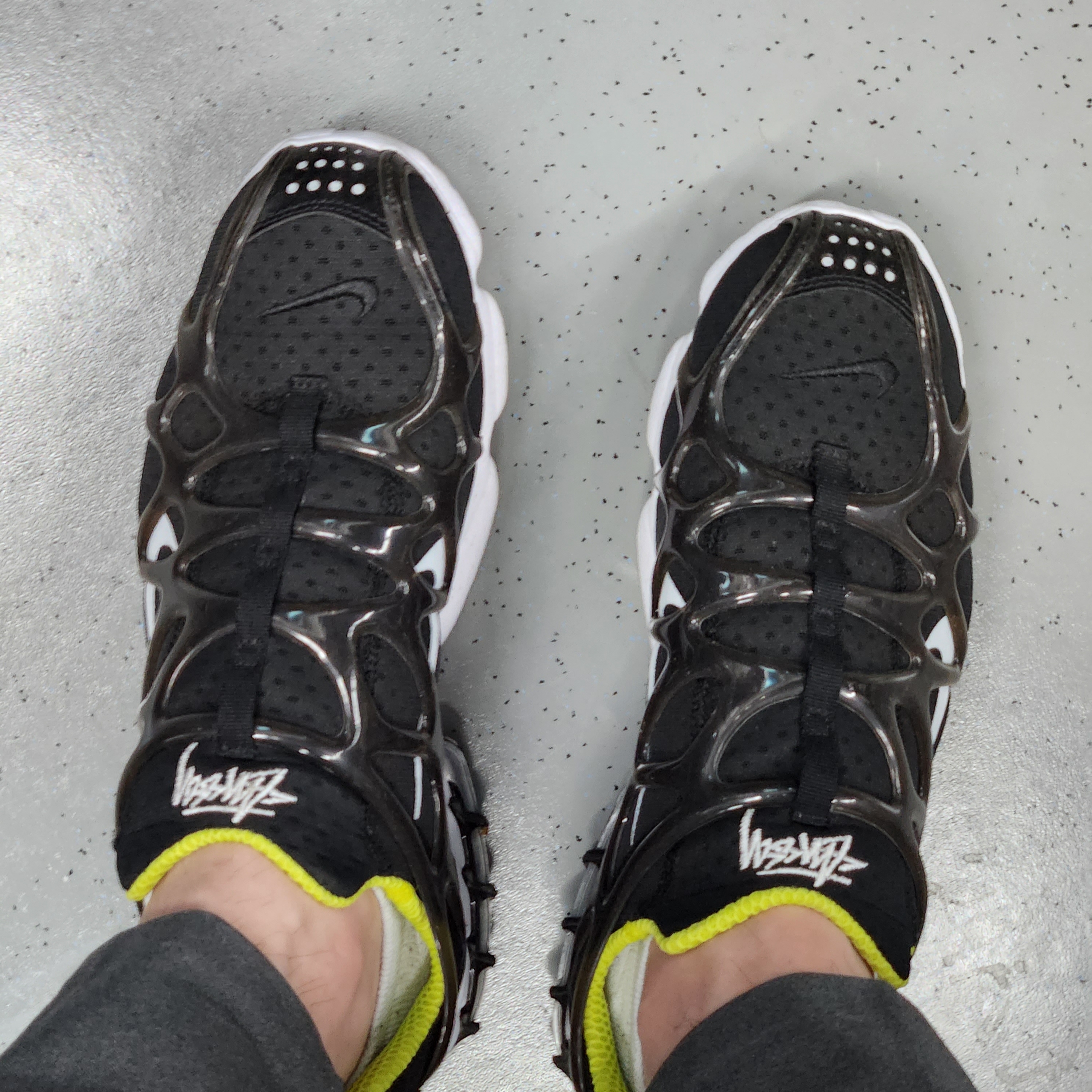 Nike x Stussy Air Zoom Spiridon Kukini Black 착용 스타일