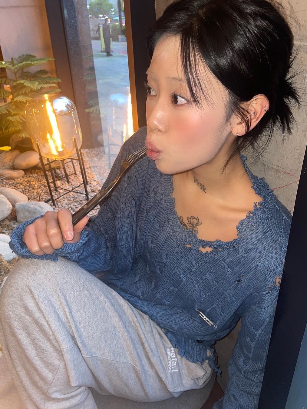 Safarispot Basic Safari Light Sweat Pants Gray 착용 스타일 - 3