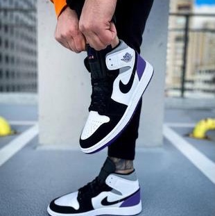 Jordan 1 Mid SE Court Purple 착용 스타일 - 3