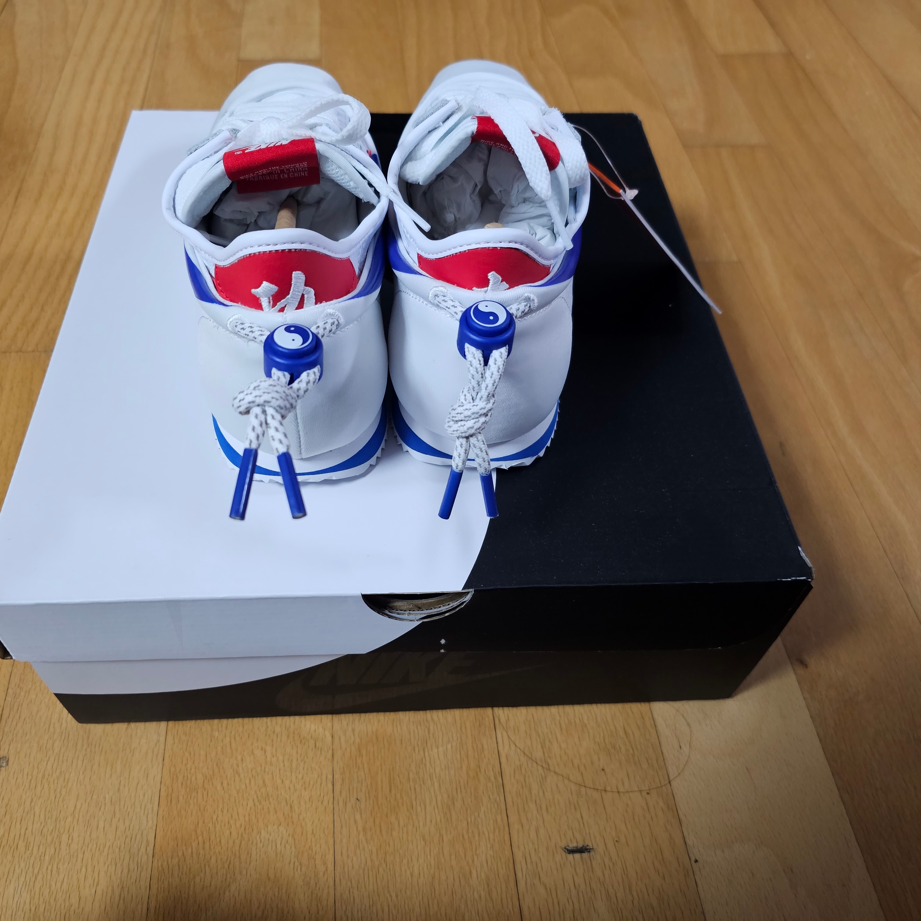Nike x Clot Cortez SP White and Game Royal 착용 스타일 - 4