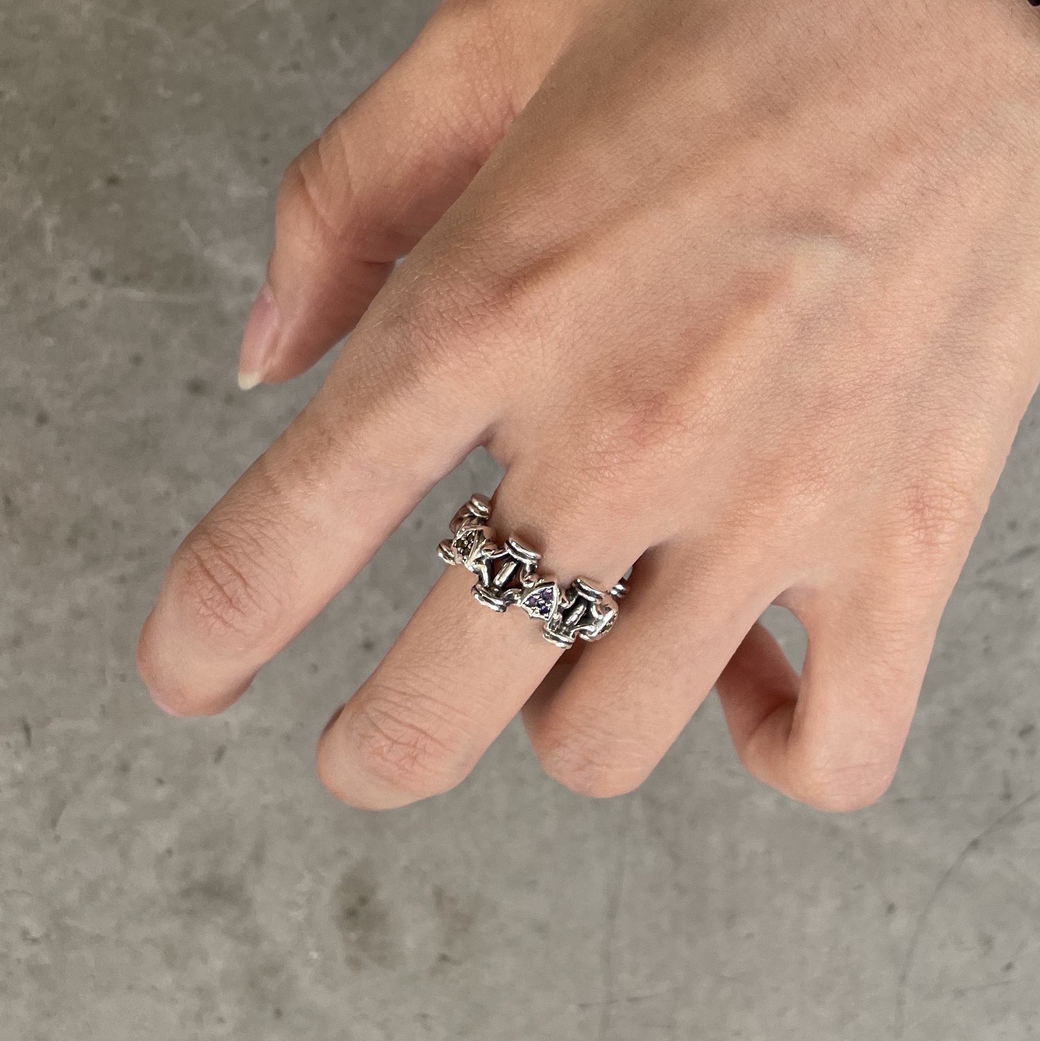 [KREAM 단독] Scudo Color Stone Mix Ring 착용 스타일