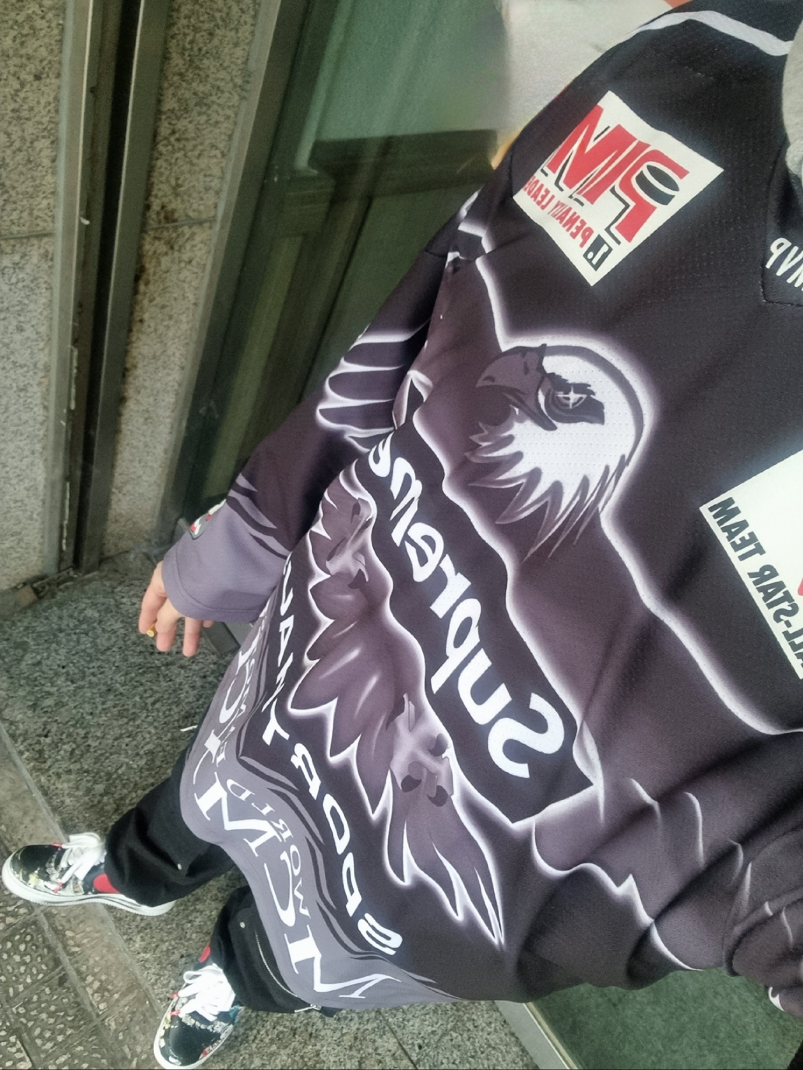 Nike x Peaceminusone Air Force 1 Low Para-Noise - Korea Exclusive, Supreme Eagle Hockey Jersey Black - 22SS 착용 스타일