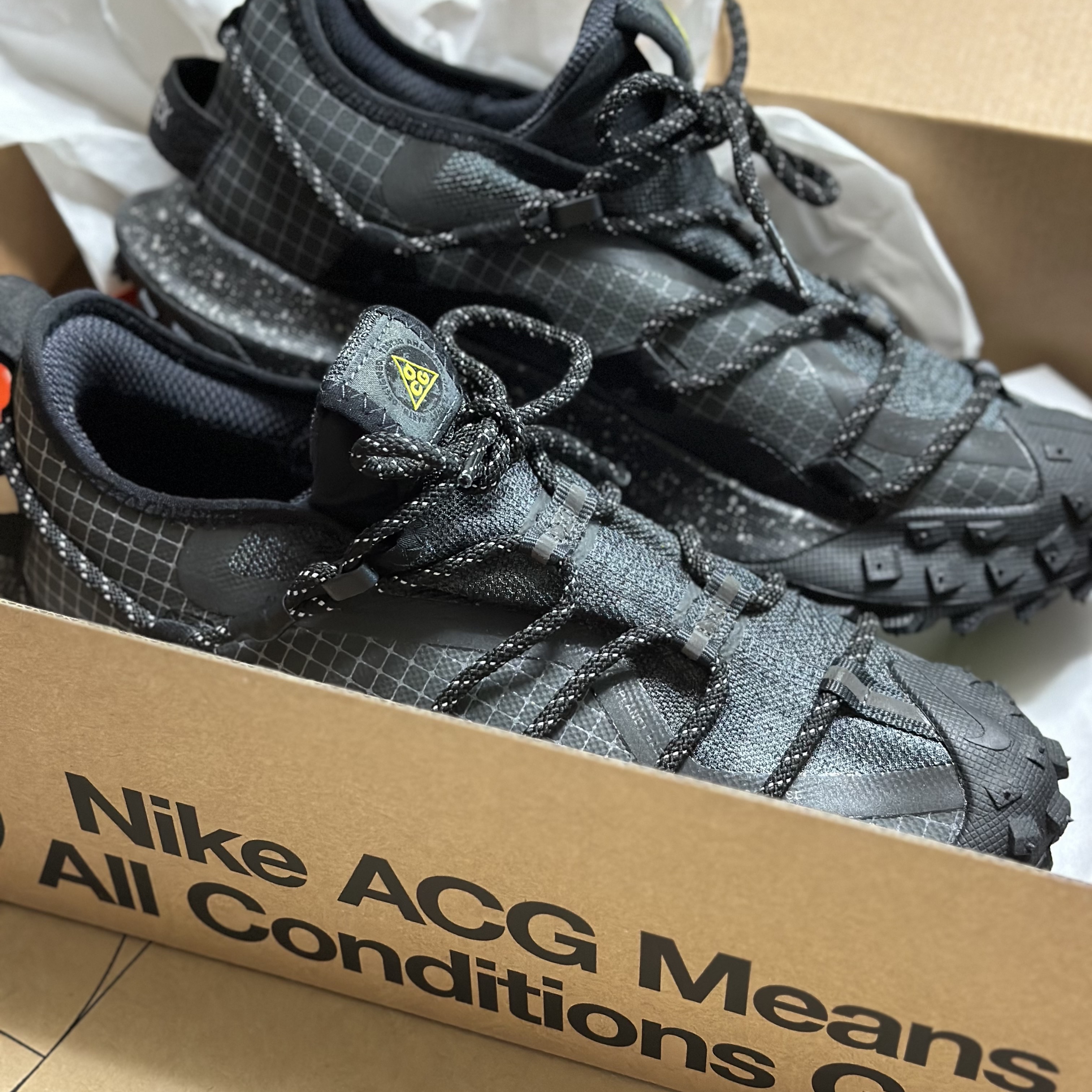 Nike ACG Mountain Fly Low Gore-Tex SE Dark Smoke Grey 착용 스타일 - 1
