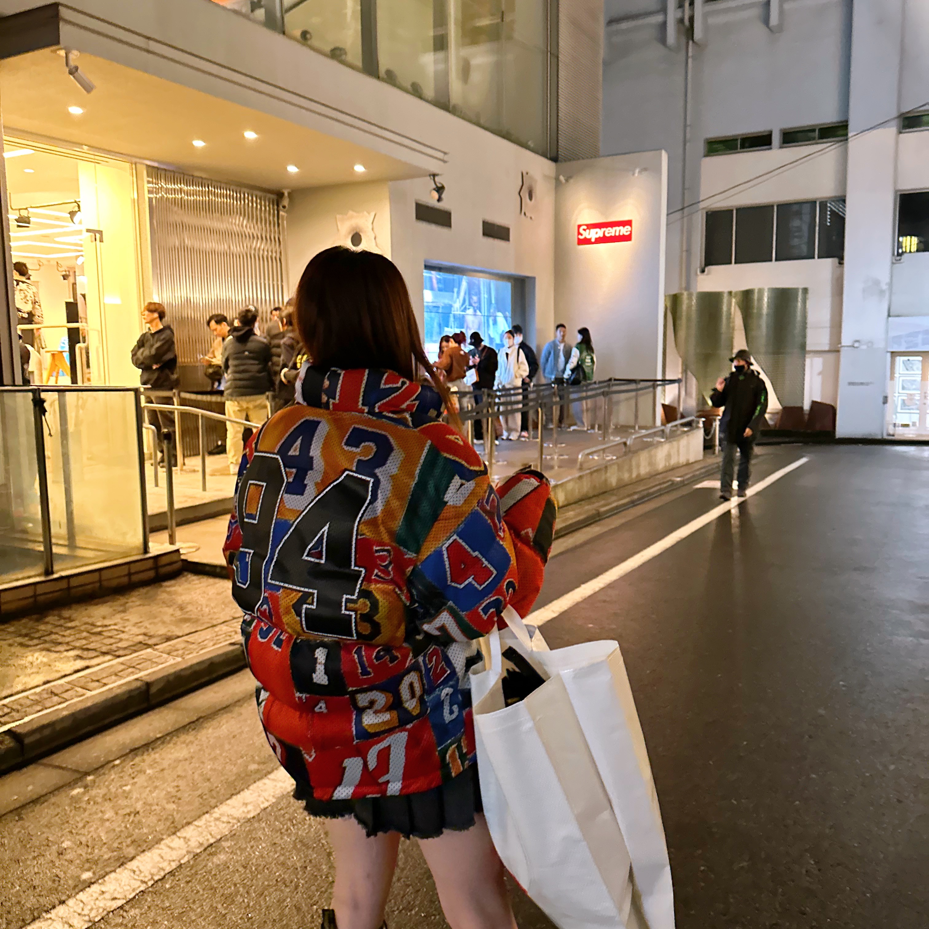 Supreme Mesh Jersey Puffer Jacket Multicolor - 23SS 착용 스타일 - 1