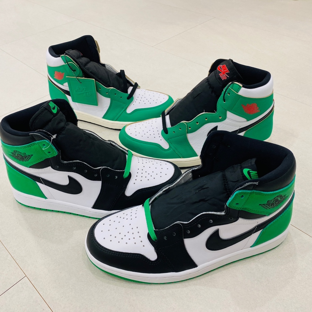 Jordan 1 Retro High OG Black and Lucky Green, (W) Jordan 1 Retro High OG Lucky Green 착용 스타일