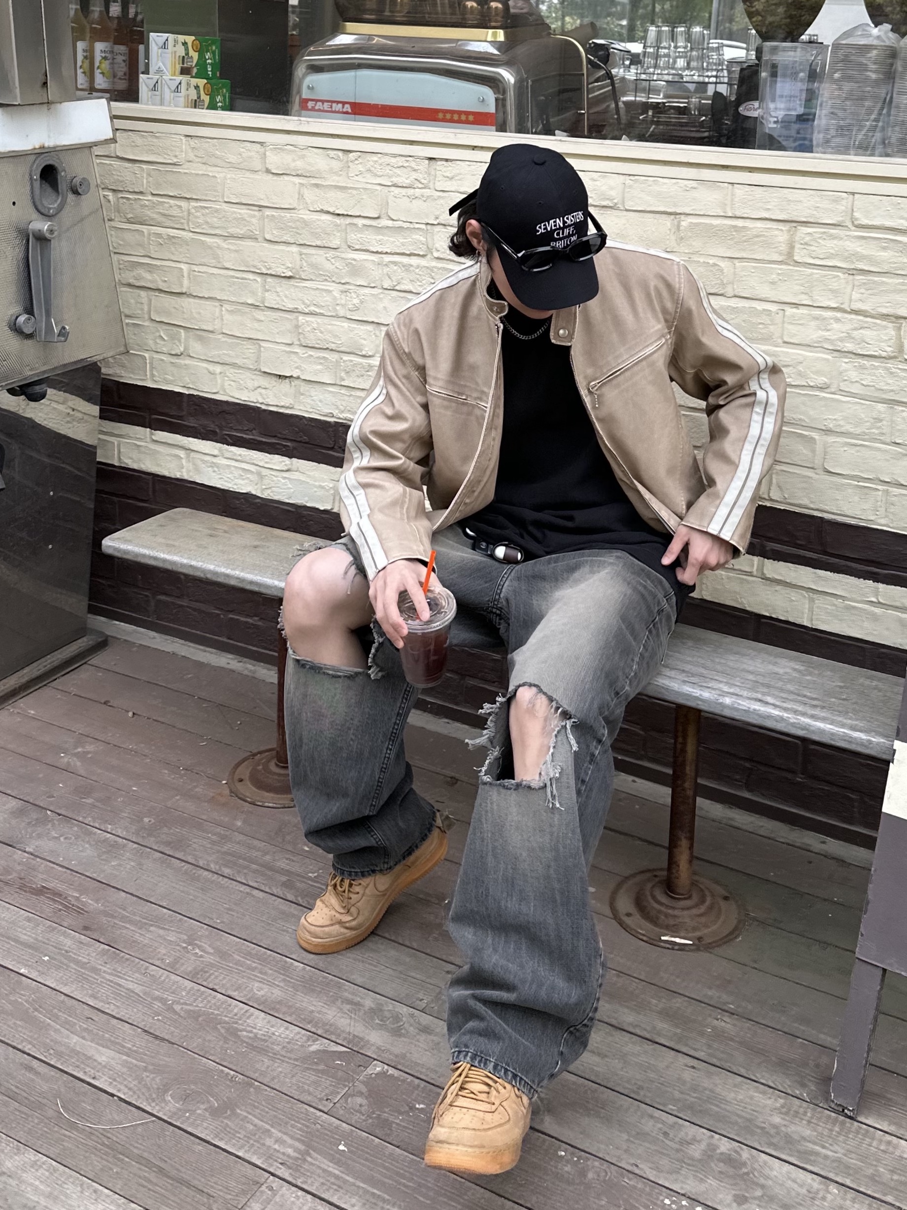 Nike Air Force 1 High '07 LV8 WB Flax 착용 스타일 - 4