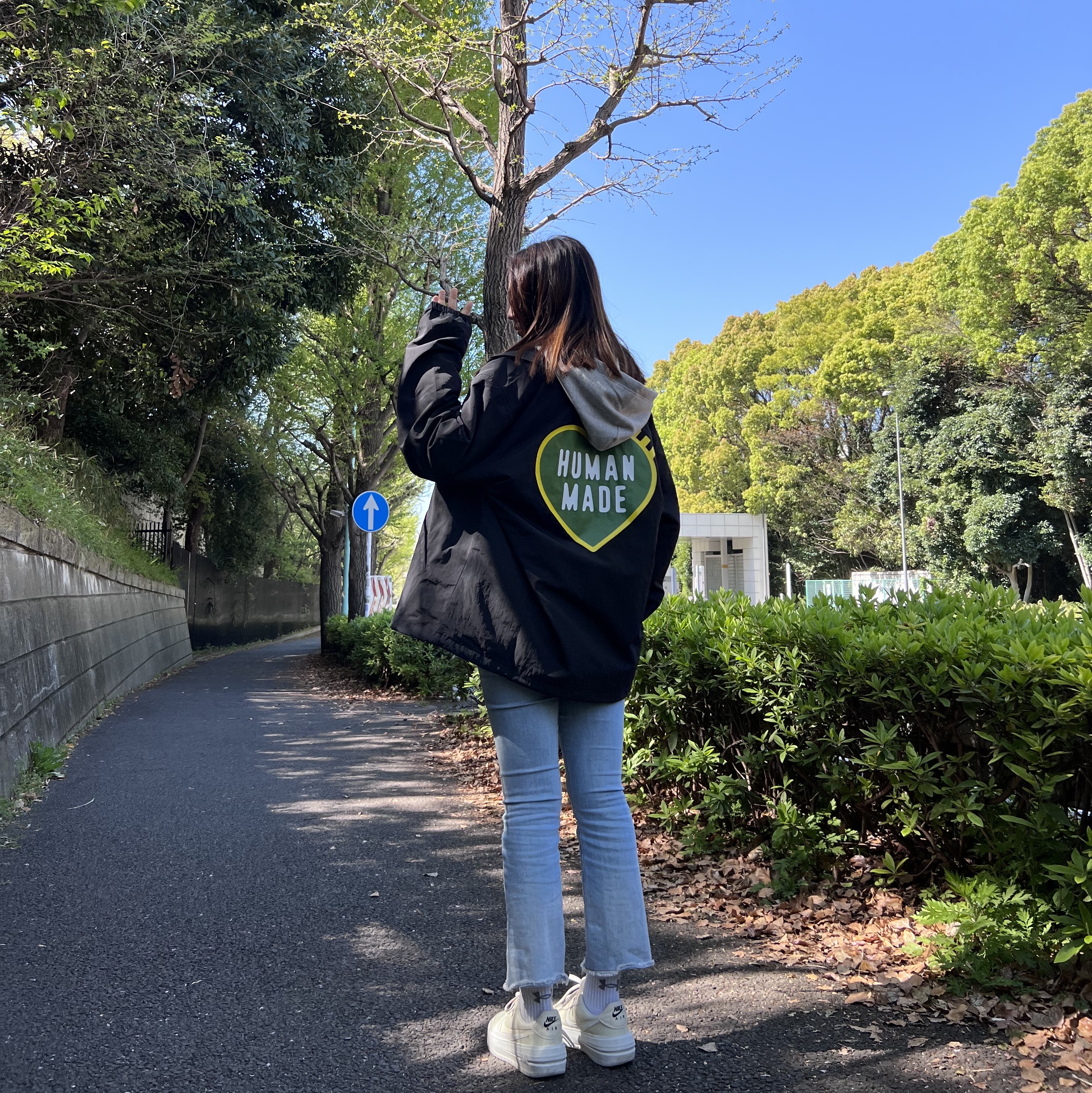 Human Made Coach Jacket Navy 착용 스타일
