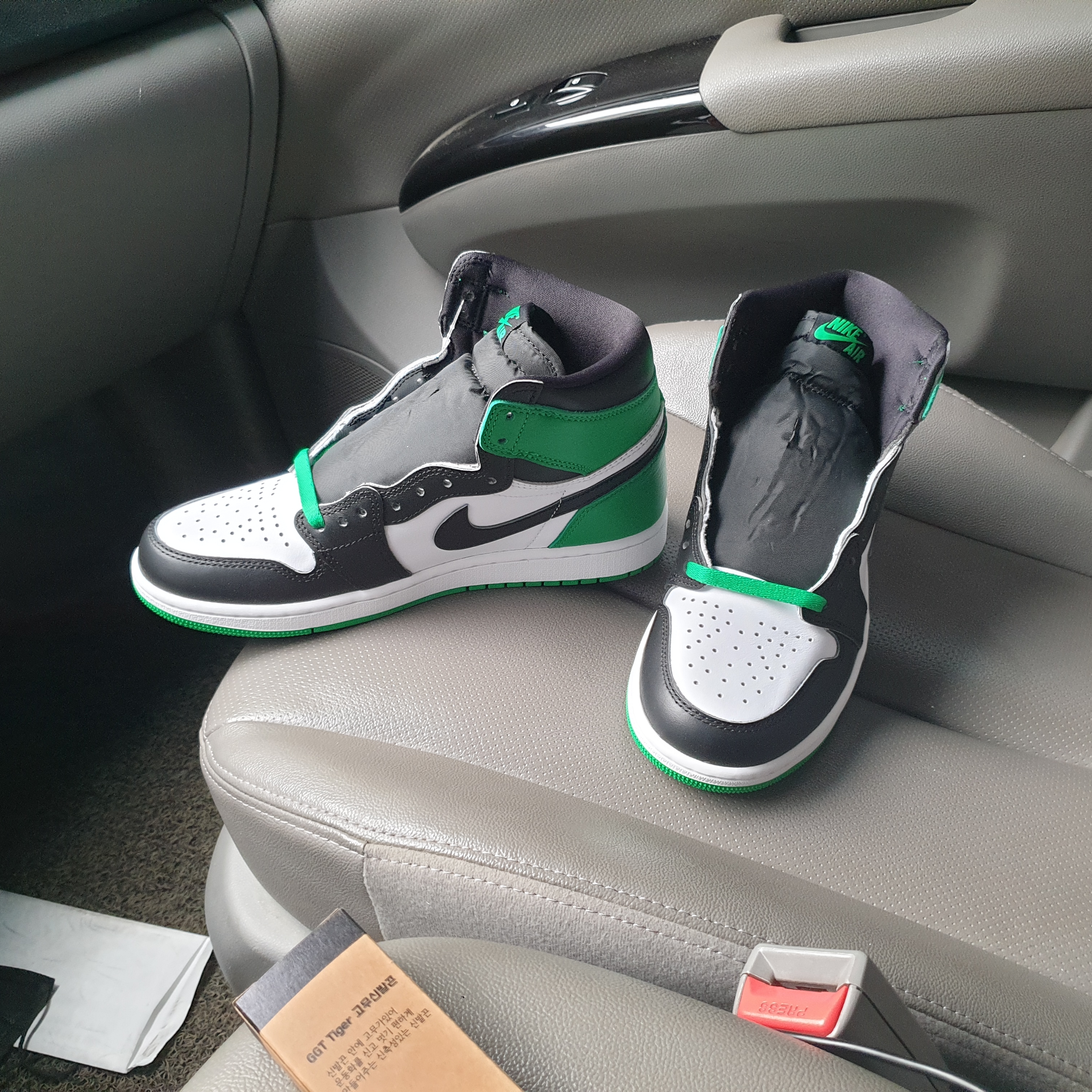 Jordan 1 Retro High OG Black and Lucky Green 착용 스타일 - 2