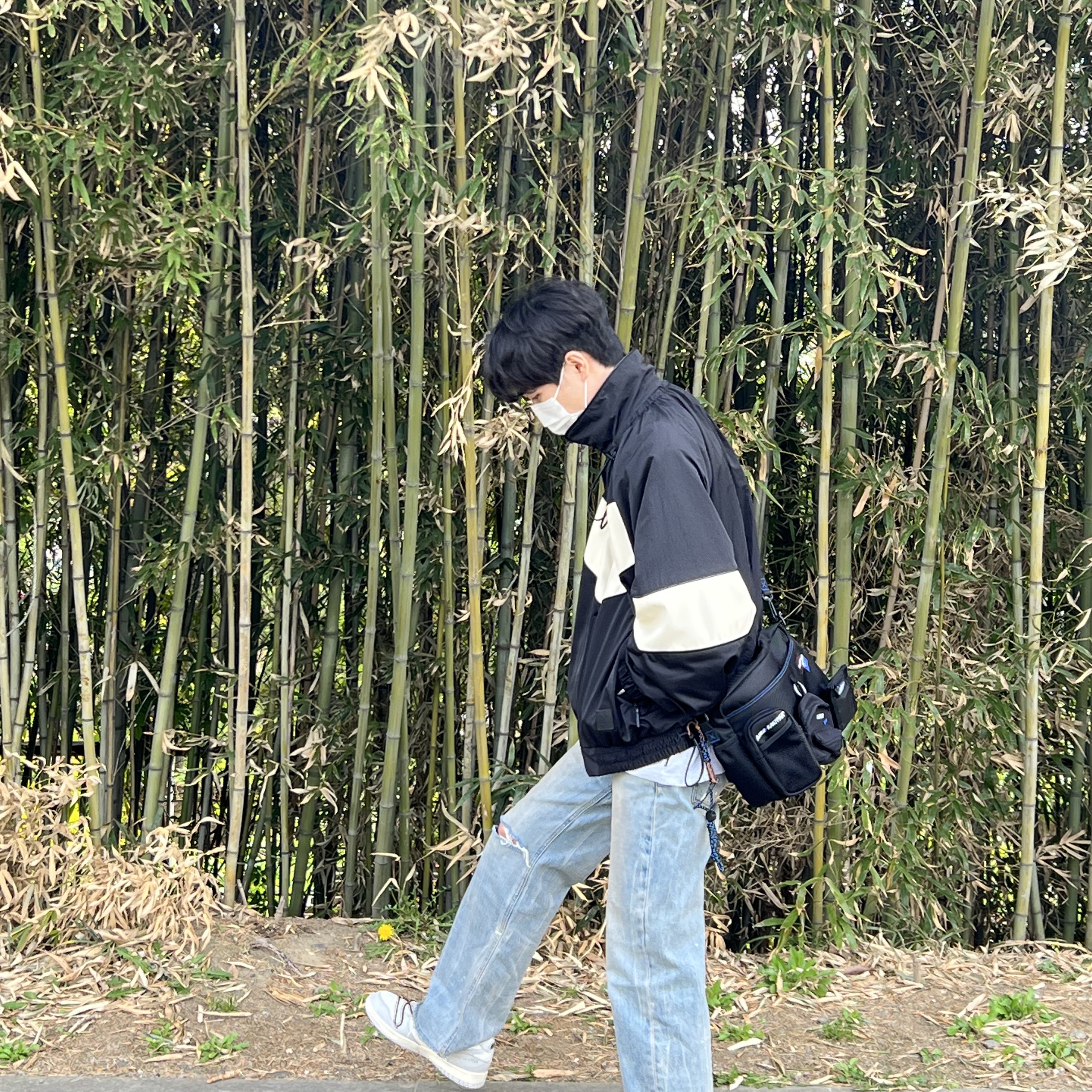 Ader Error Mem Jumper Noir, Ader Error x Eastpak Shoulder Bag Black 착용 스타일 - 2