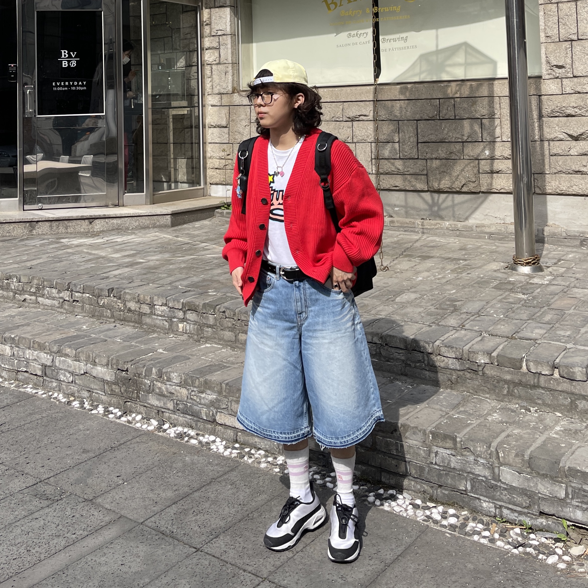 Nike x Comme des Garcons Homme Plus Air Max Sunder SP White Black, Human Made Five Heart Necklace Silver 착용 스타일 - 2