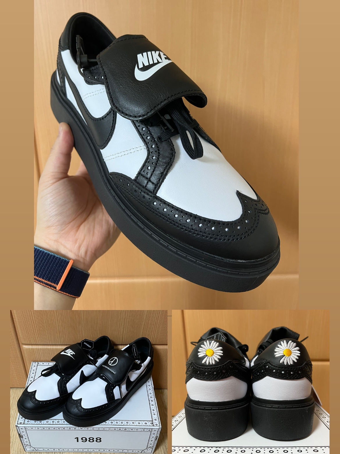 Nike x Peaceminusone Kwondo1 Black and White 착용 스타일 - 1