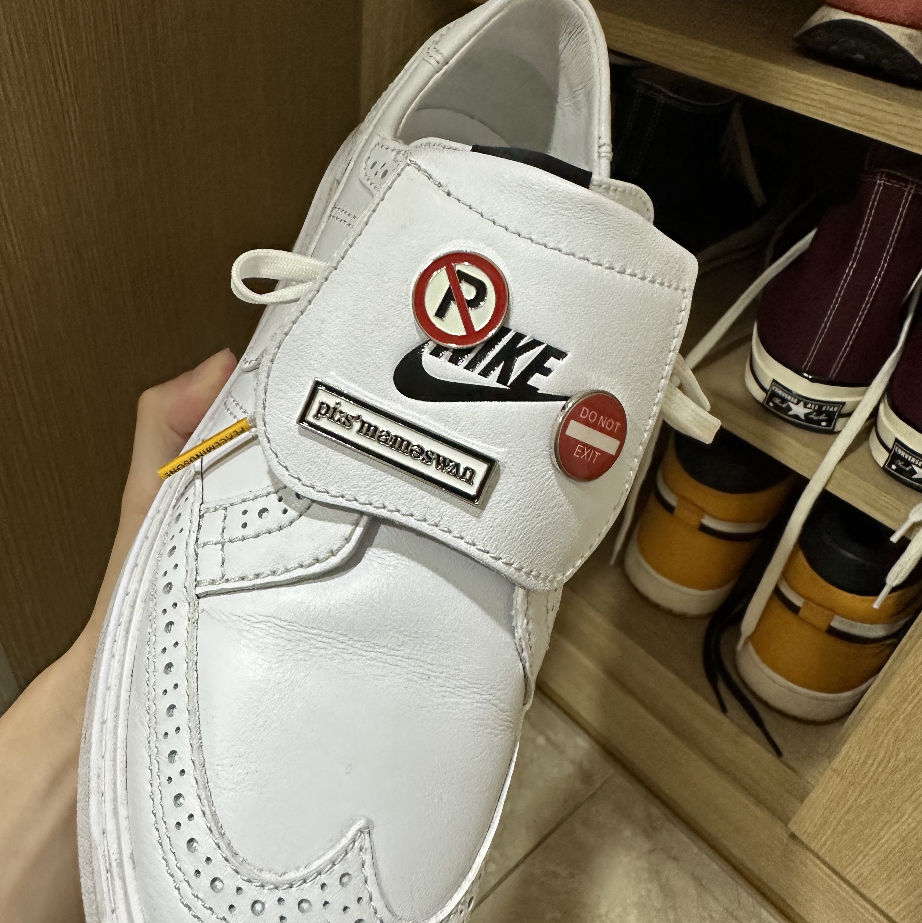 Nike x Peaceminusone Kwondo1 White, Jordan 1 Retro High OG Taxi 착용 스타일