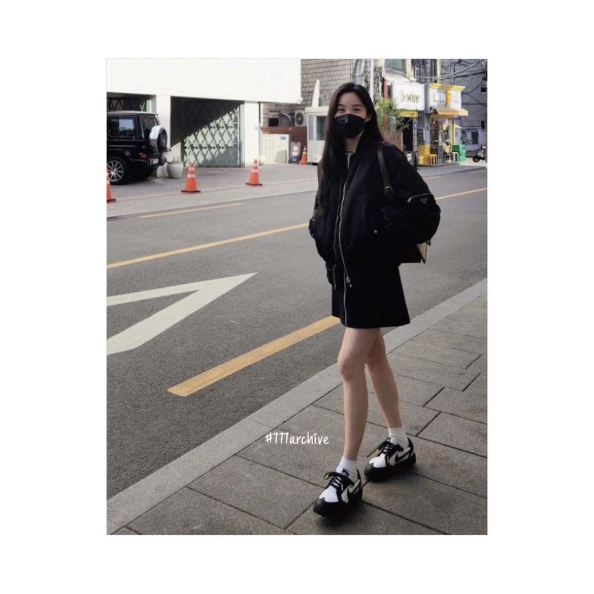 Nike x Peaceminusone Kwondo1 Black and White 착용 스타일 - 1