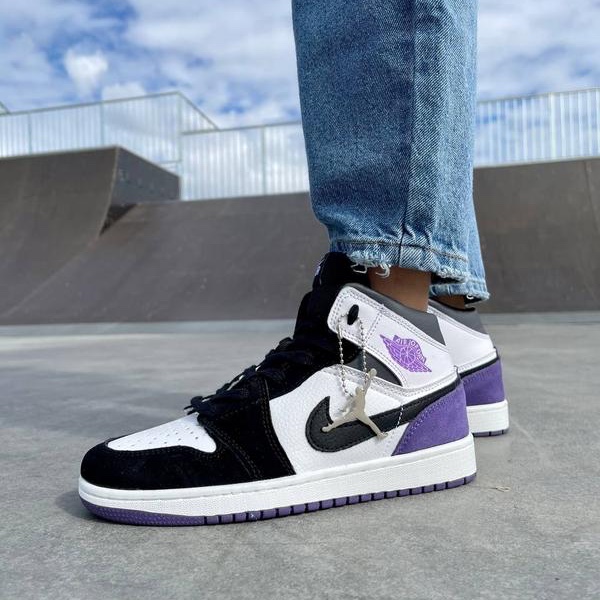 Jordan 1 Mid SE Court Purple 착용 스타일 - 2