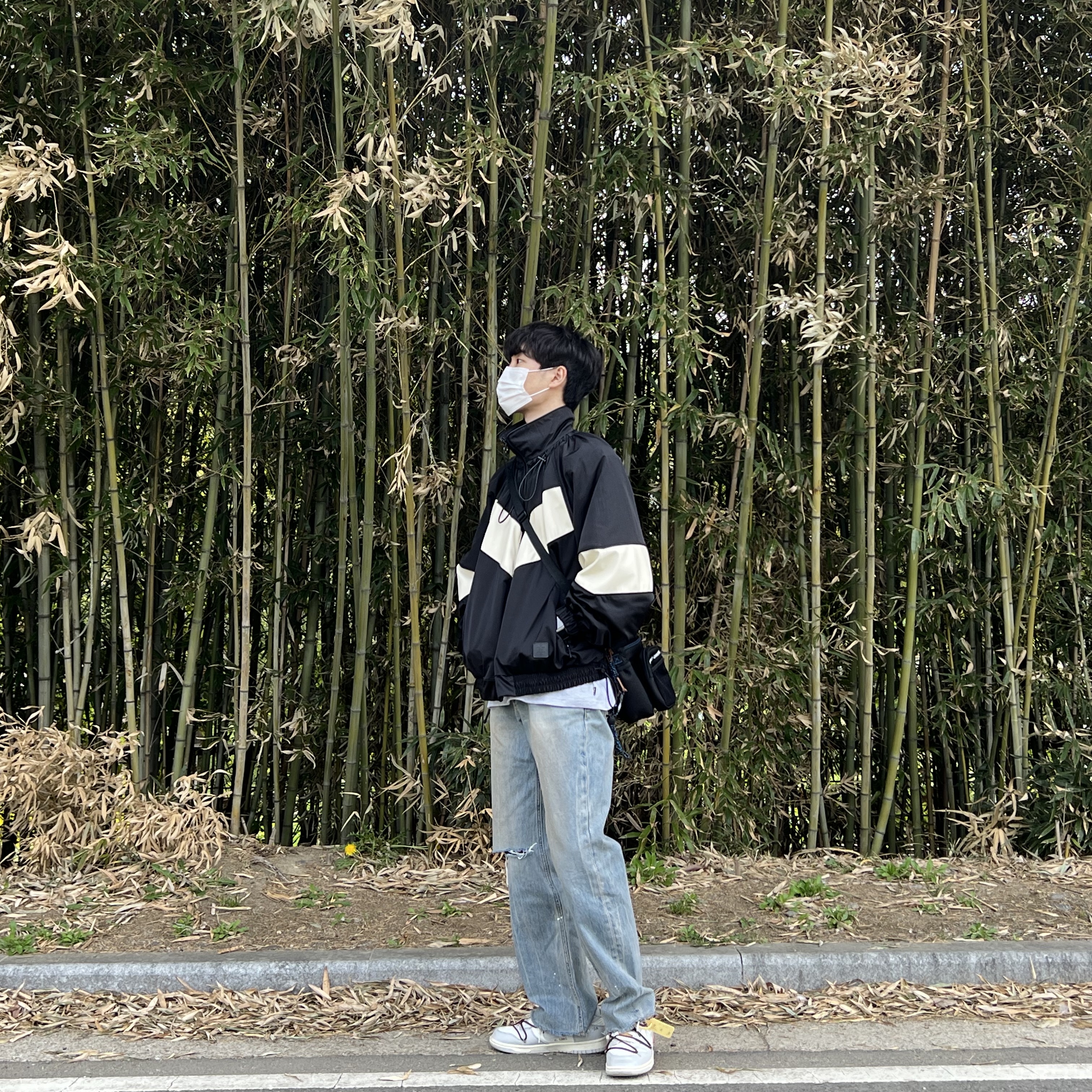 Ader Error Mem Jumper Noir, Ader Error x Eastpak Shoulder Bag Black 착용 스타일 - 1