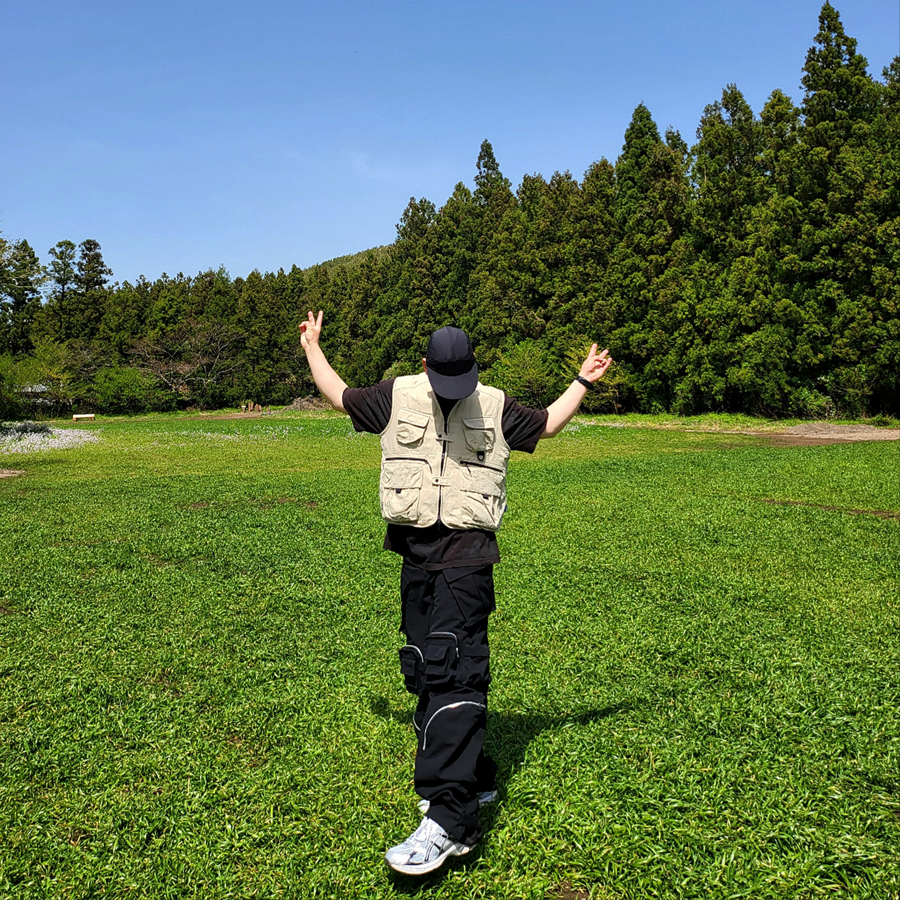Nonnod Mechanic Cargo Pants Black, Asics Gel-1130 White Black 착용 스타일 - 2