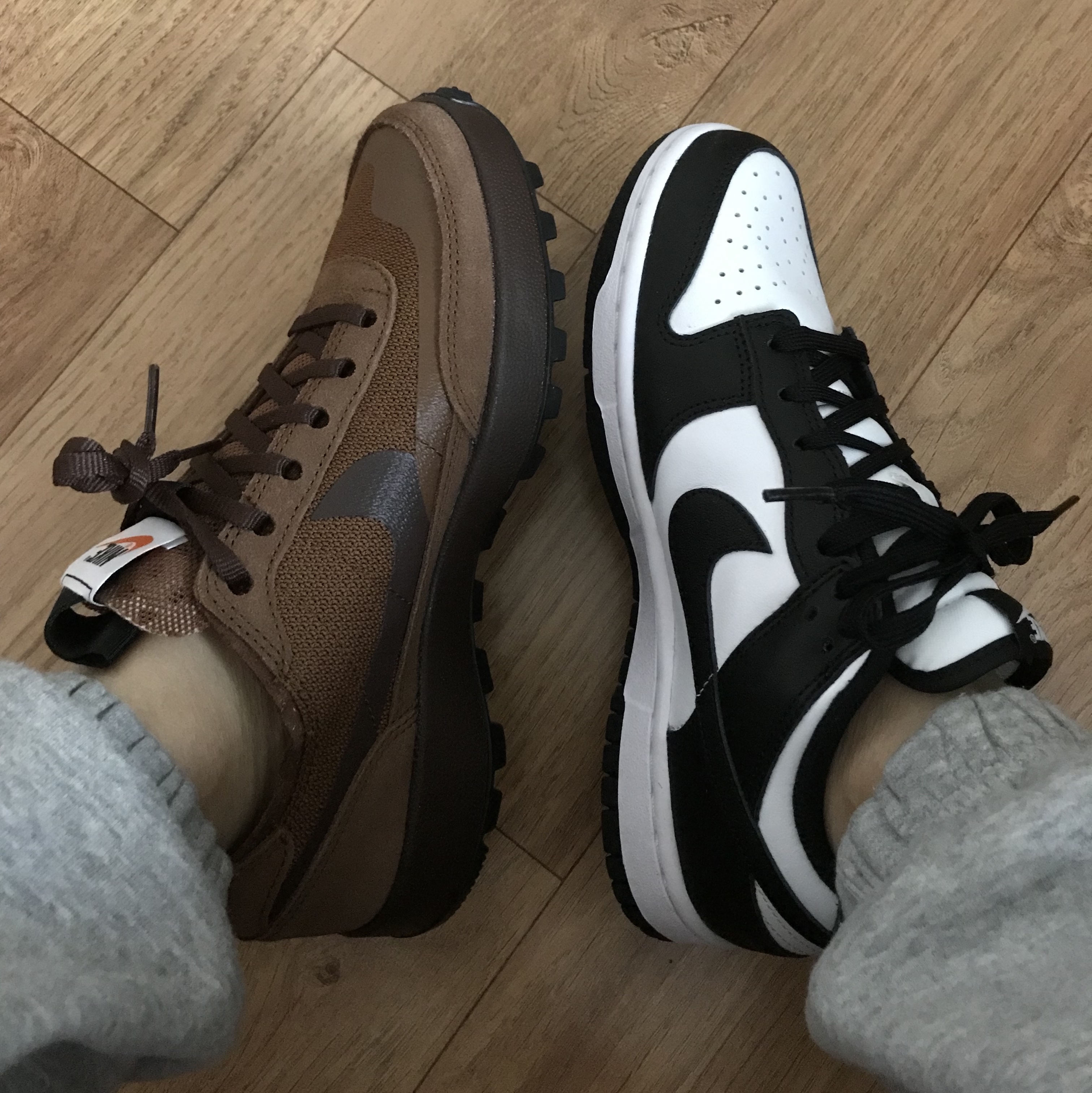 Nike x Tom Sachs General Purpose Shoe Brown, (W) Nike Dunk Low Black 착용 스타일
