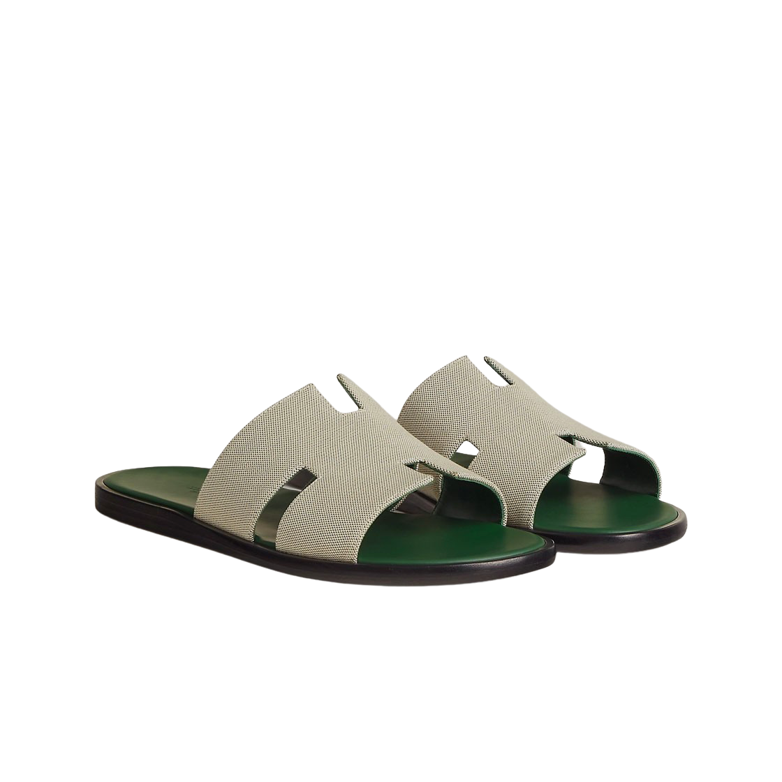 에르메스 이즈미르 샌들 캔버스 카프스킨 & 베르(Hermes Izmir Sandal Canvas Calfskin & Vert) - 2