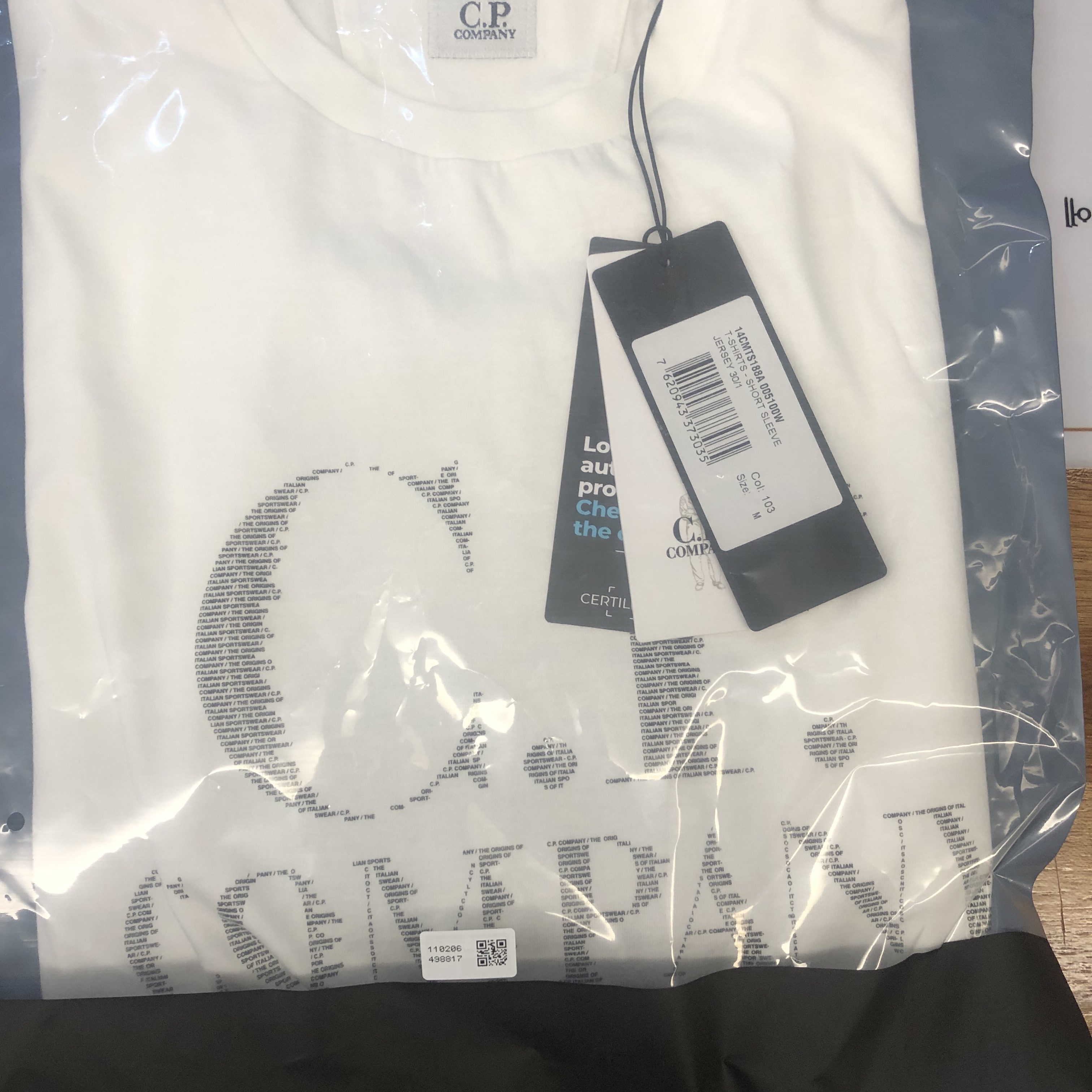 C.P. Company 30/1 Jersey Large Logo T-Shirt Gauze White - 23SS 착용 스타일