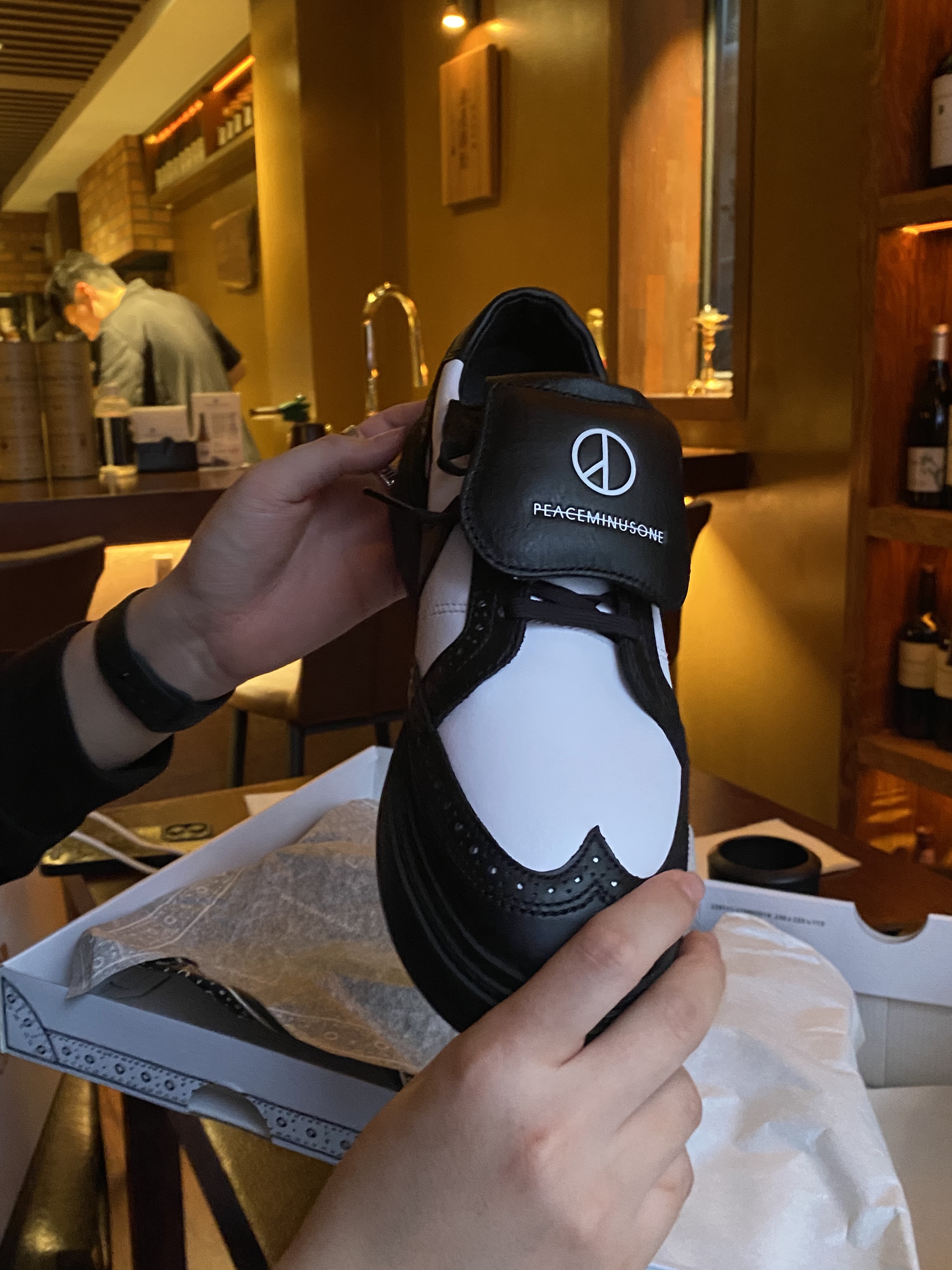 Nike x Peaceminusone Kwondo1 Black and White 착용 스타일