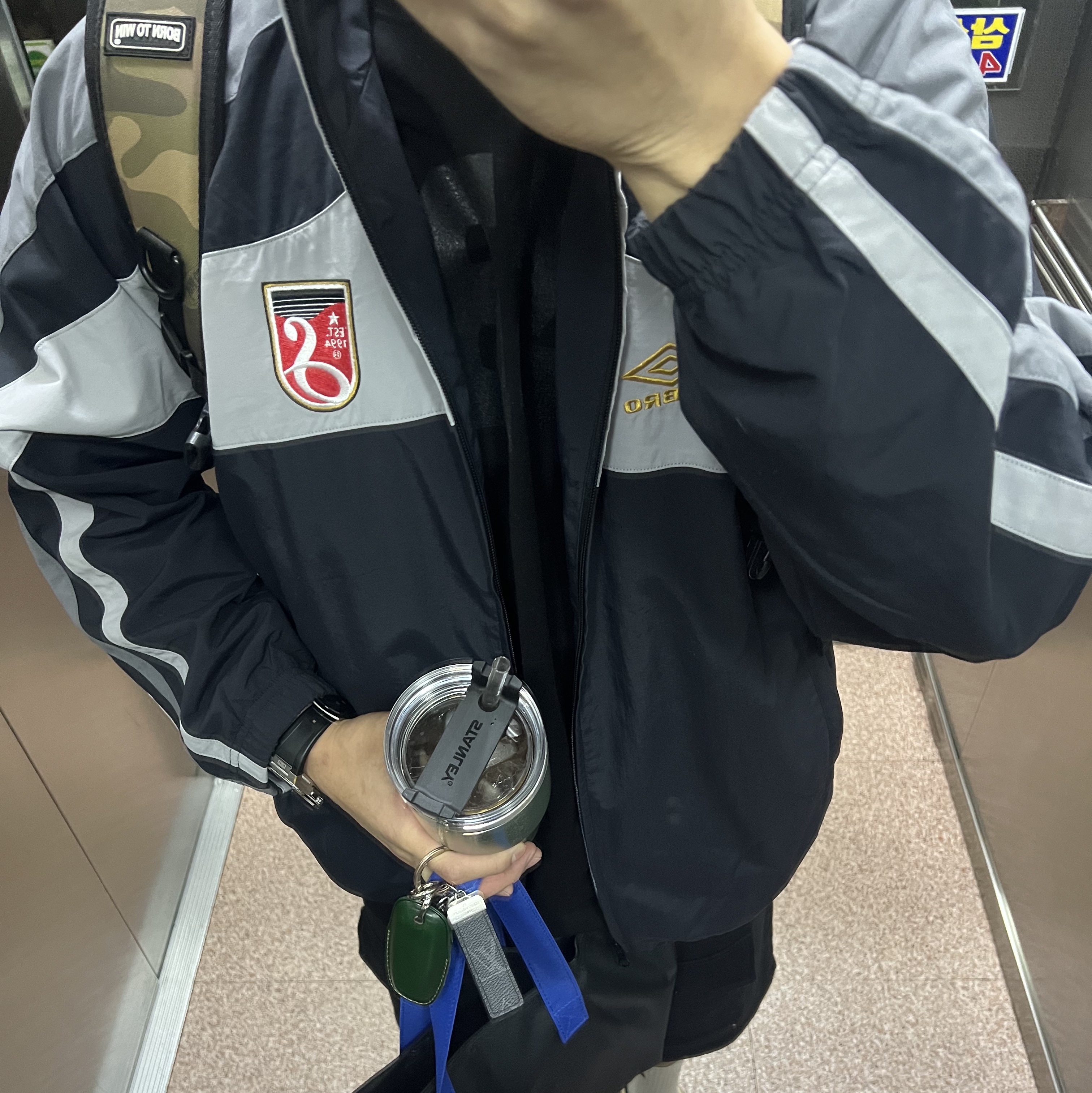 Supreme x Umbro Track Jacket Black - 23SS 착용 스타일