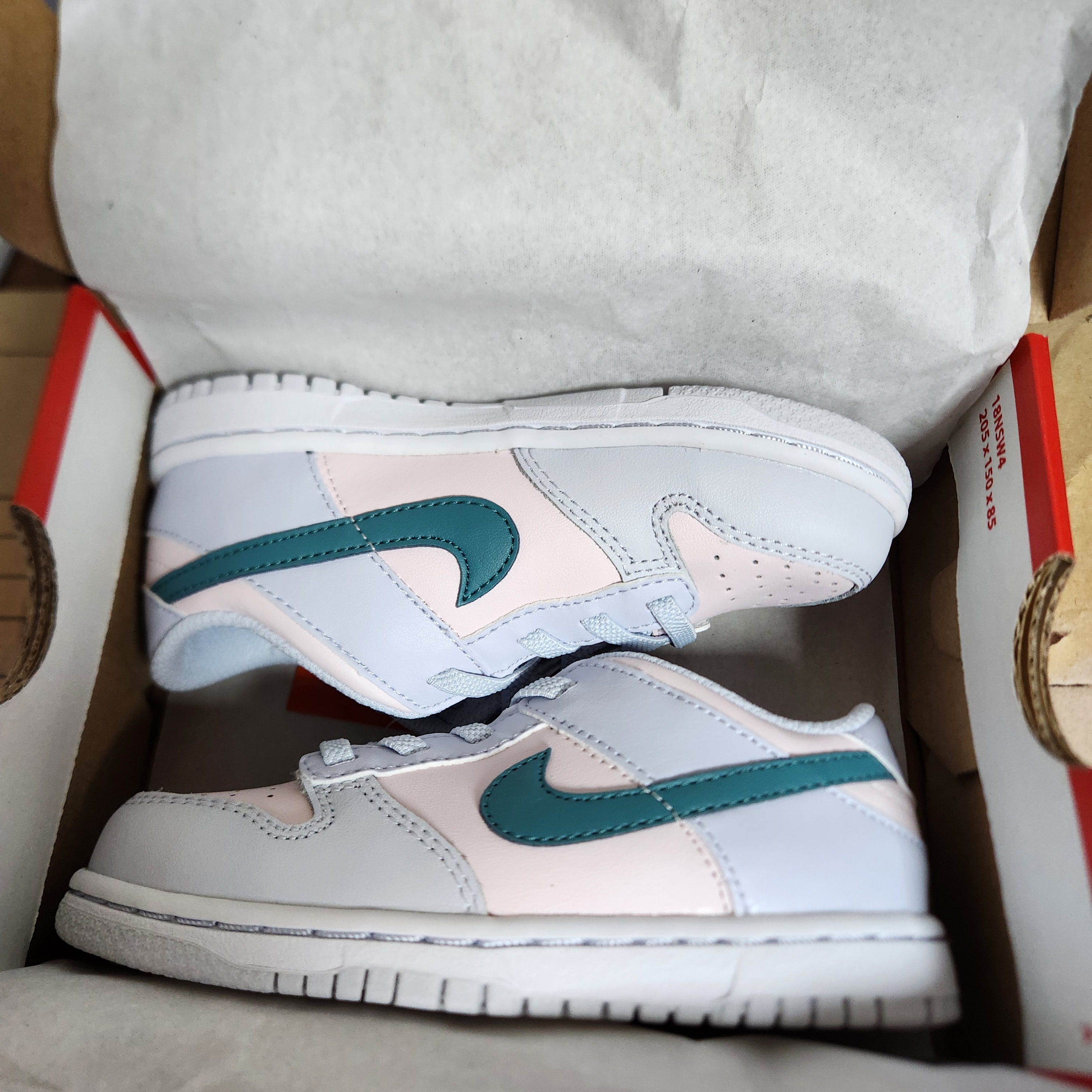 (TD) Nike Dunk Low Football Grey Mineral Teal 착용 스타일 - 1