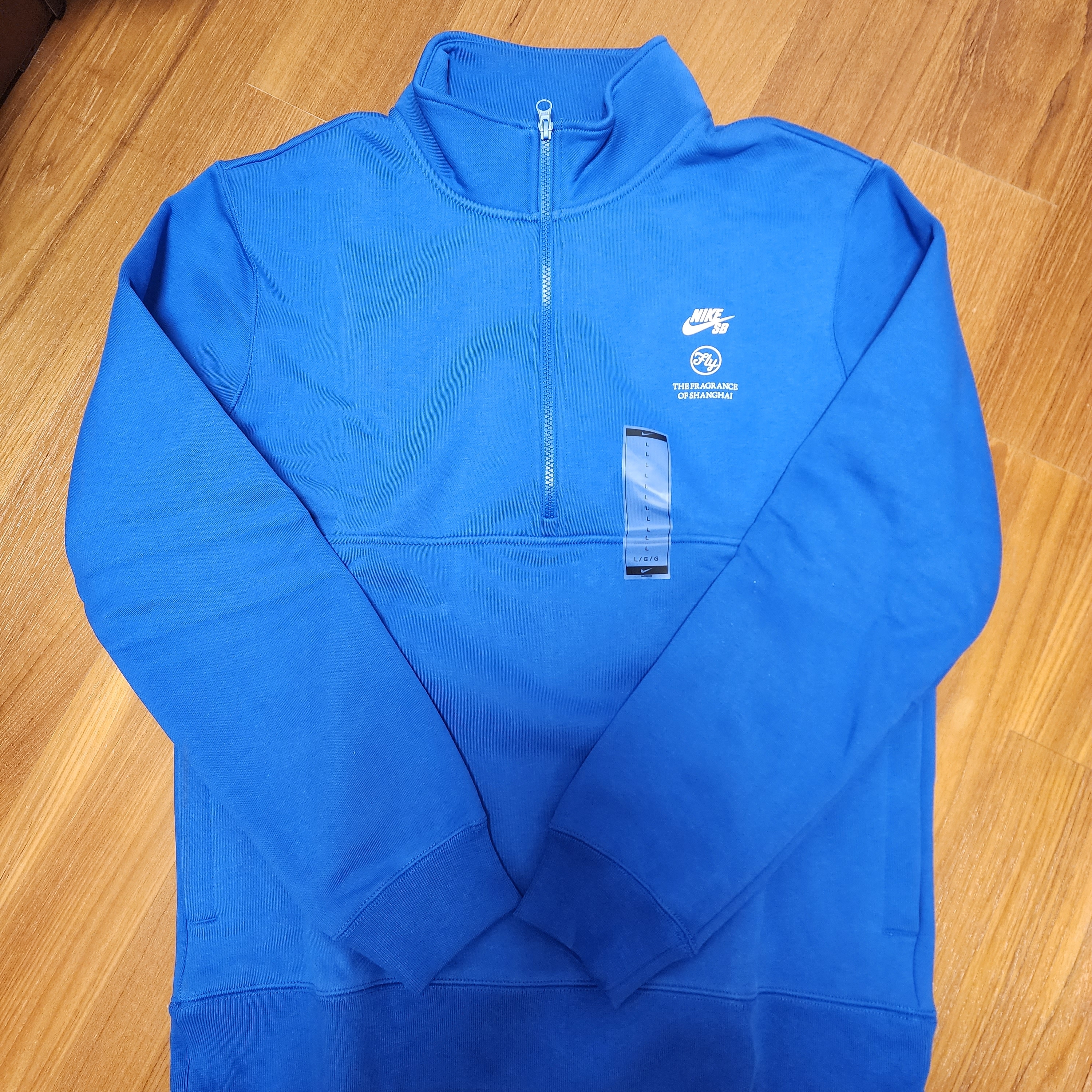 Nike x Fly Streetwear SB 1/2 Zip Fleece Skate Top Game Royal (DQ7312-480) 착용 스타일 - 1