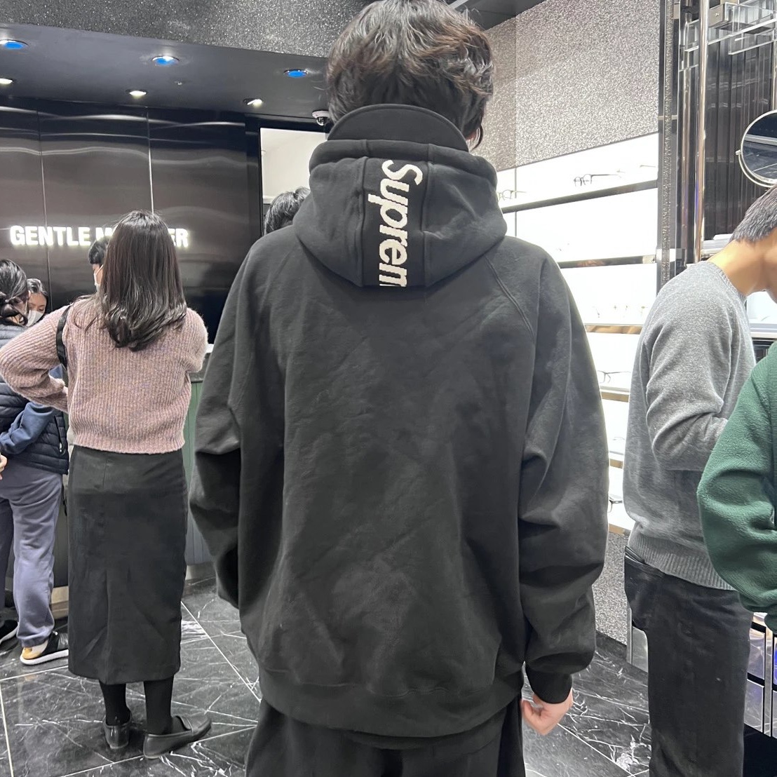 Supreme Brim Zip Up Hooded Sweatshirt Black - 22FW 착용 스타일 - 1