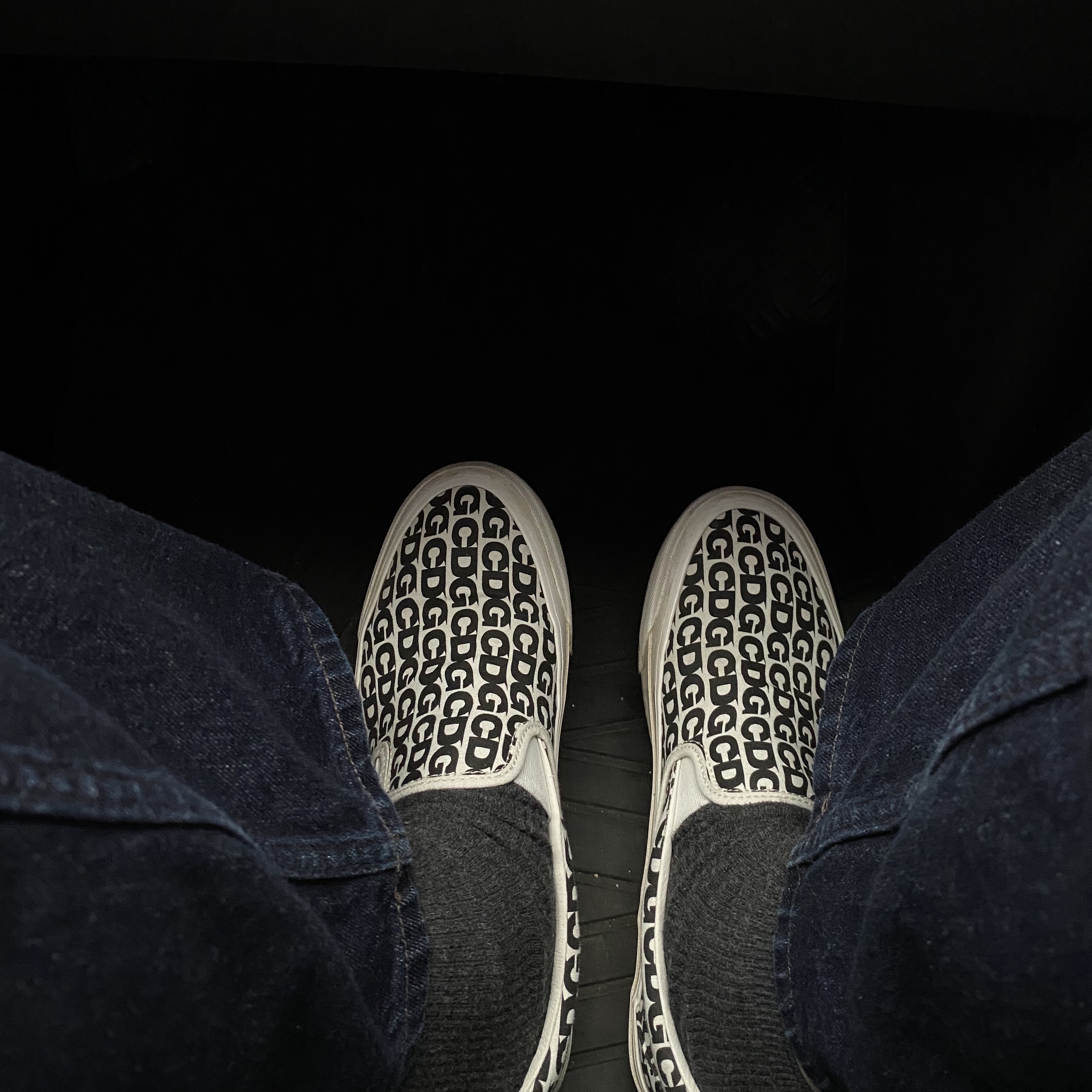 Vans Vault x CDG Slip-On LX White 착용 스타일