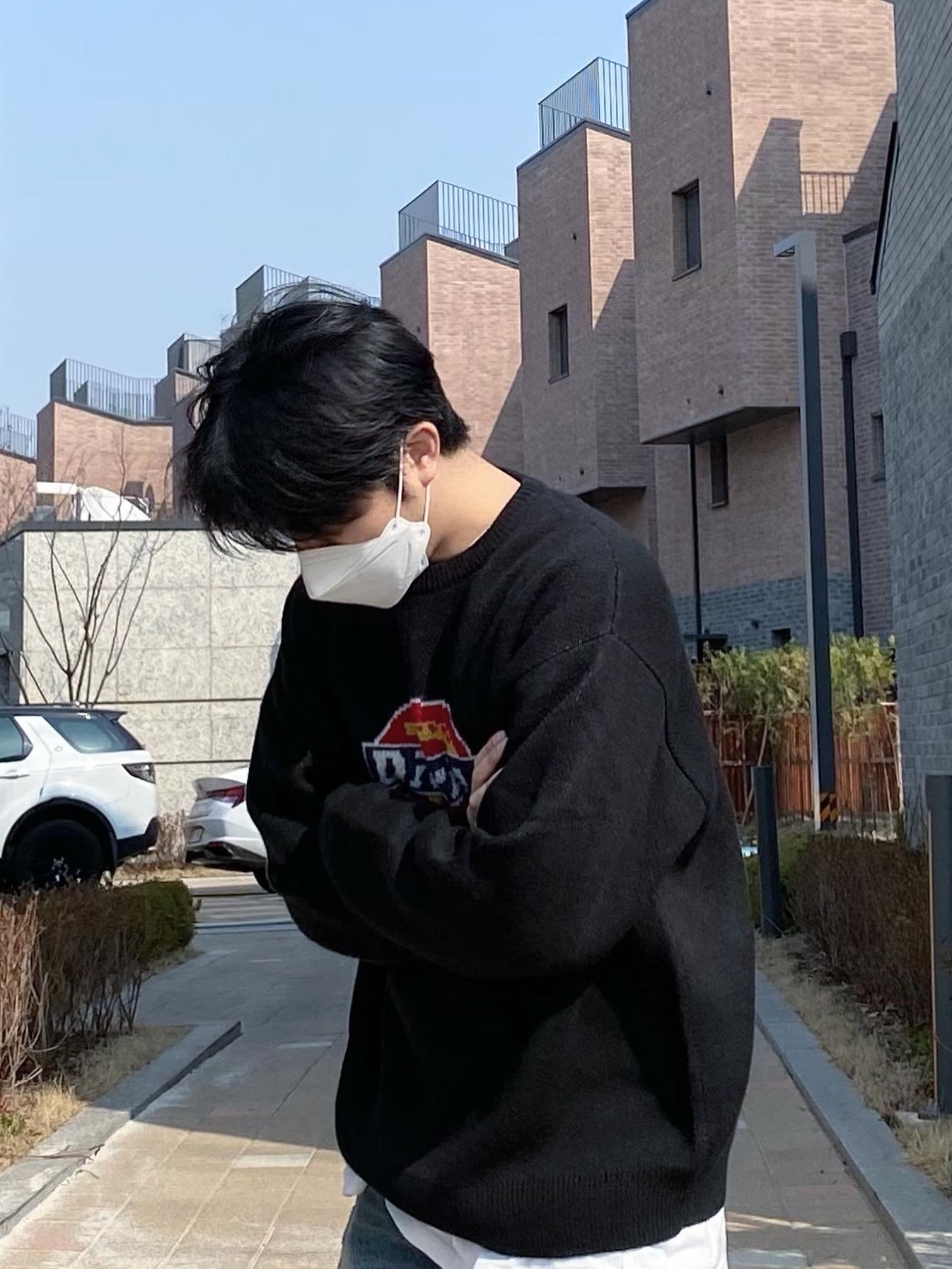 Supreme x Dickies Sweater Black - 22FW, Adidas Copa Nationale Millennium Cloud White Core Black 착용 스타일 - 2
