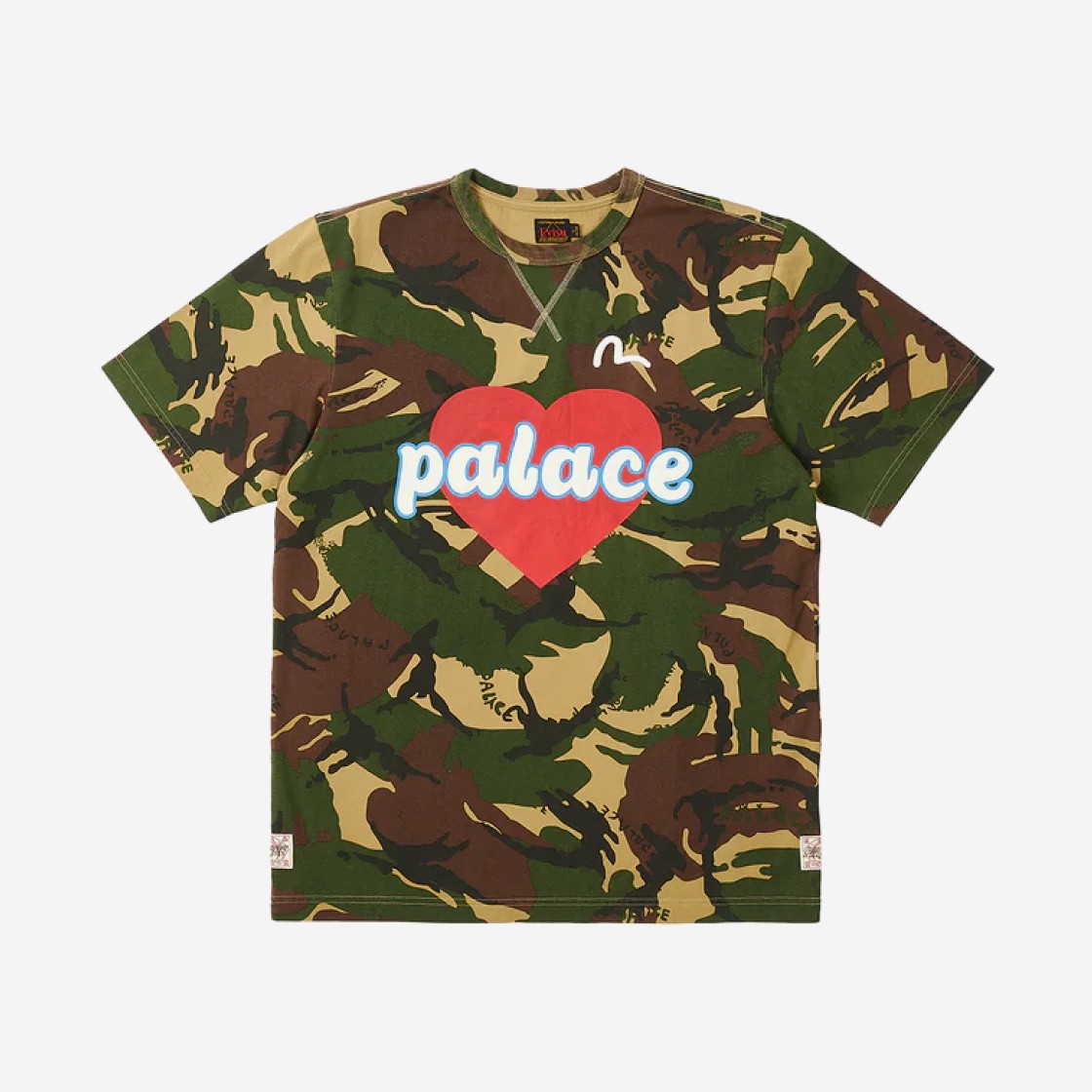 Palace x Evisu Heart T-Shirt Camo - 23SS 상세 이미지 1