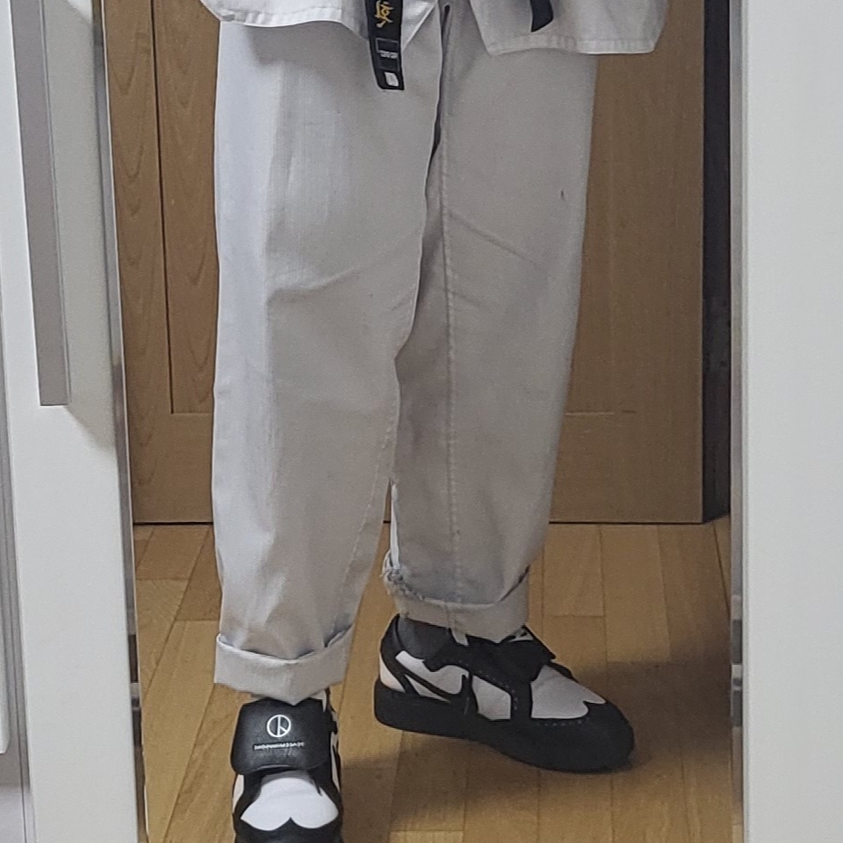 Nike x Peaceminusone Kwondo1 Black and White 착용 스타일