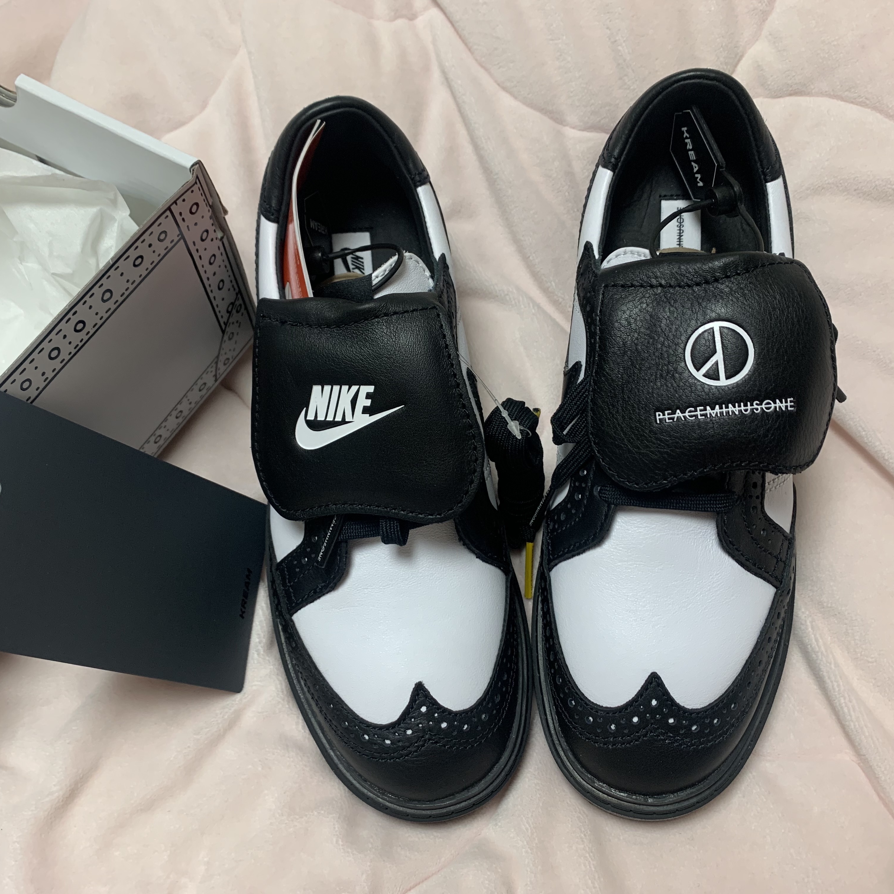 Nike x Peaceminusone Kwondo1 Black and White 착용 스타일 - 1