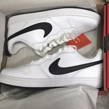 (GS) Nike Court Borough Low 2 White Black 착용 스타일