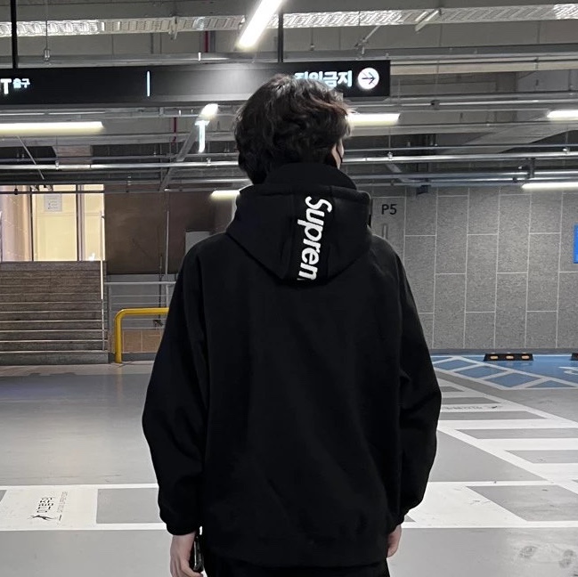 Supreme Brim Zip Up Hooded Sweatshirt Black - 22FW 착용 스타일 - 2