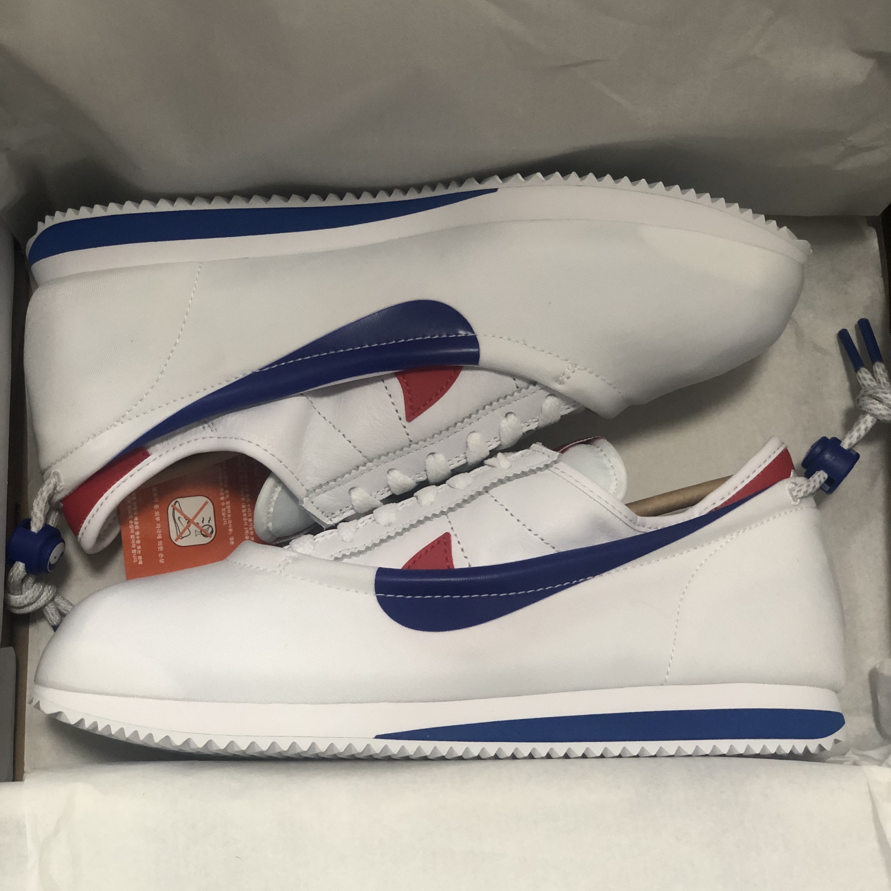 Nike x Clot Cortez SP White and Game Royal 착용 스타일