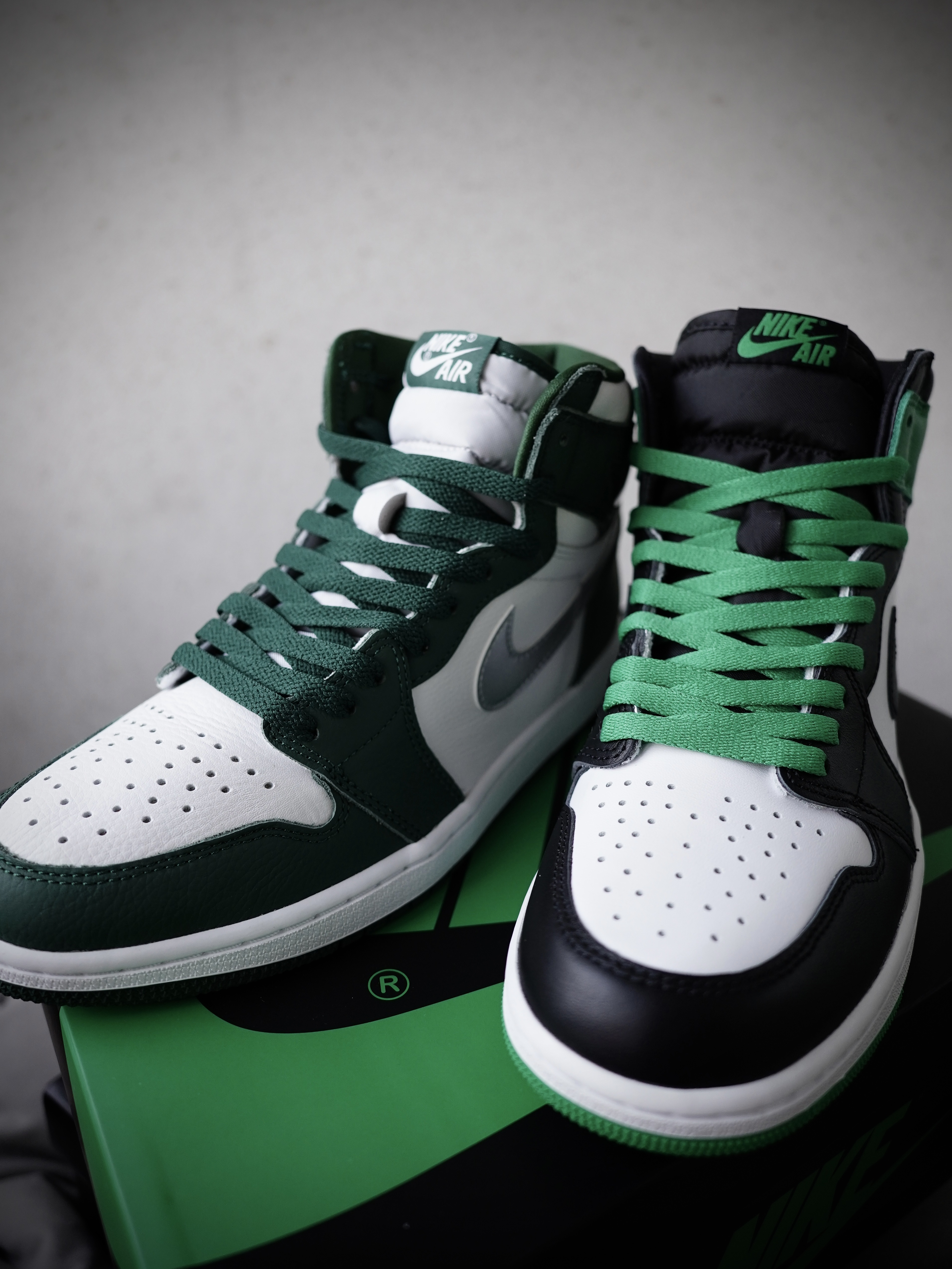 Jordan 1 Retro High OG Black and Lucky Green, Jordan 1 Retro High OG Gorge Green 착용 스타일 - 3