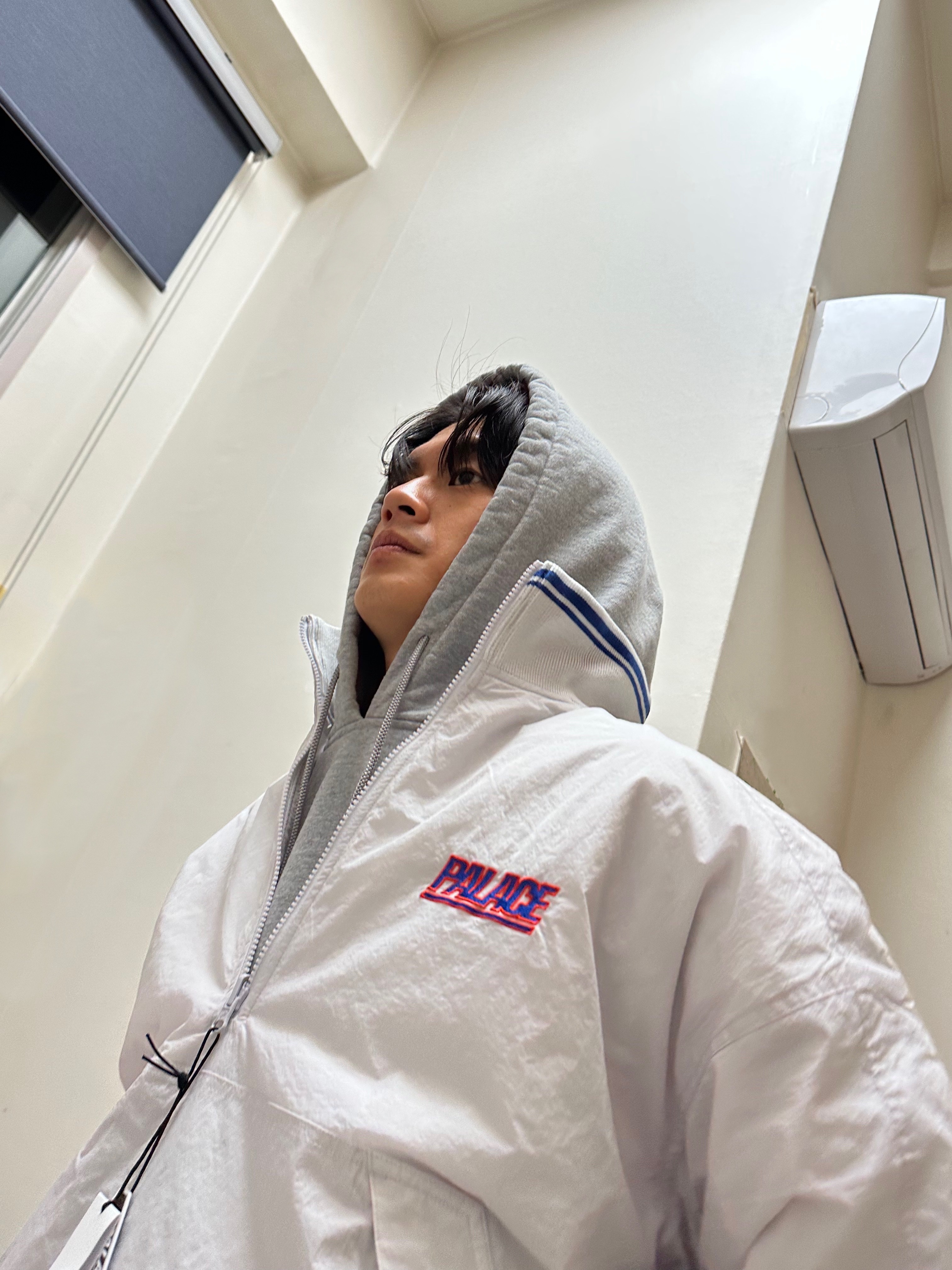 Palace Reversible Quilted Sports Bomber Grey - 23SS 착용 스타일 - 2