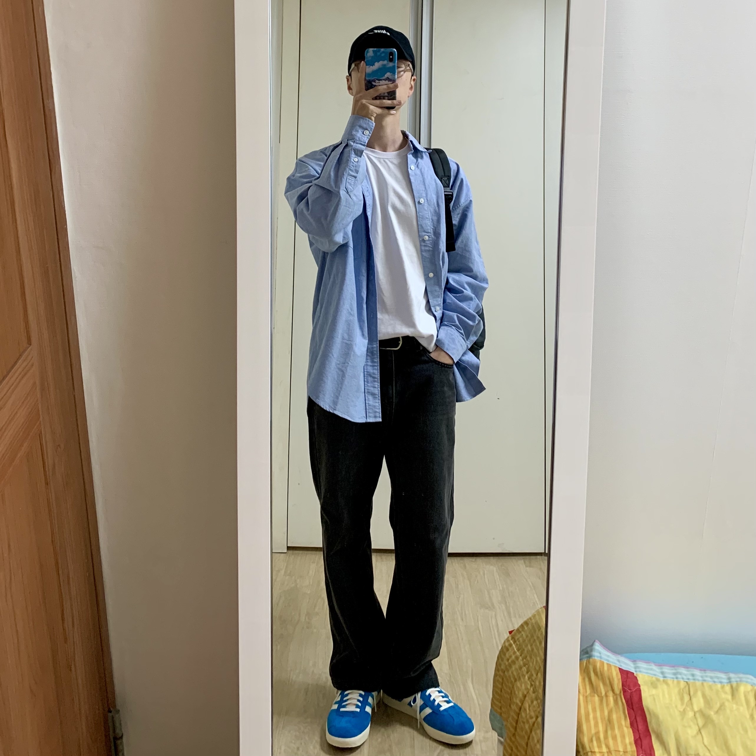 Adidas Gazelle Bold Aqua Off White, Nike Heritage 86 Futura Washed Cap Black White 착용 스타일 - 1